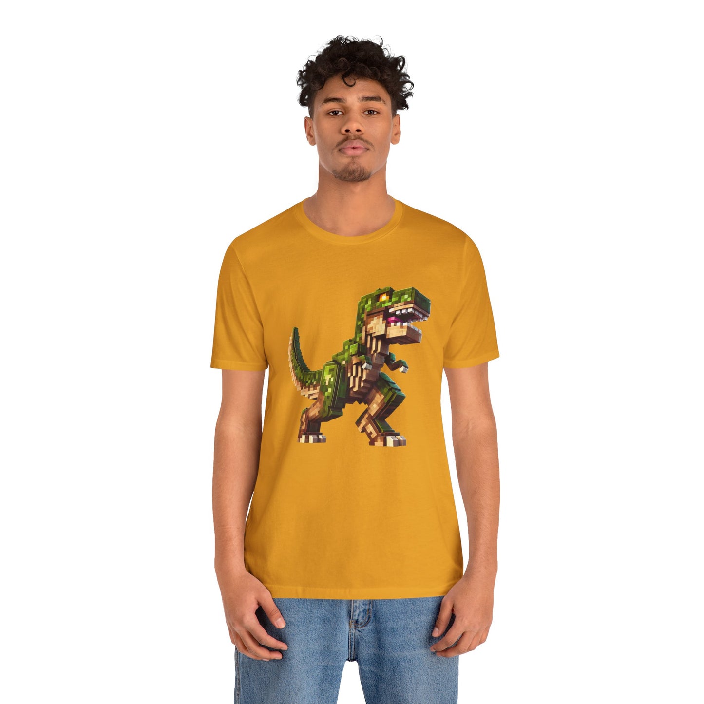 Pixel Dinosaur T-Shirt – Retro Dino Graphic Tee for Adults