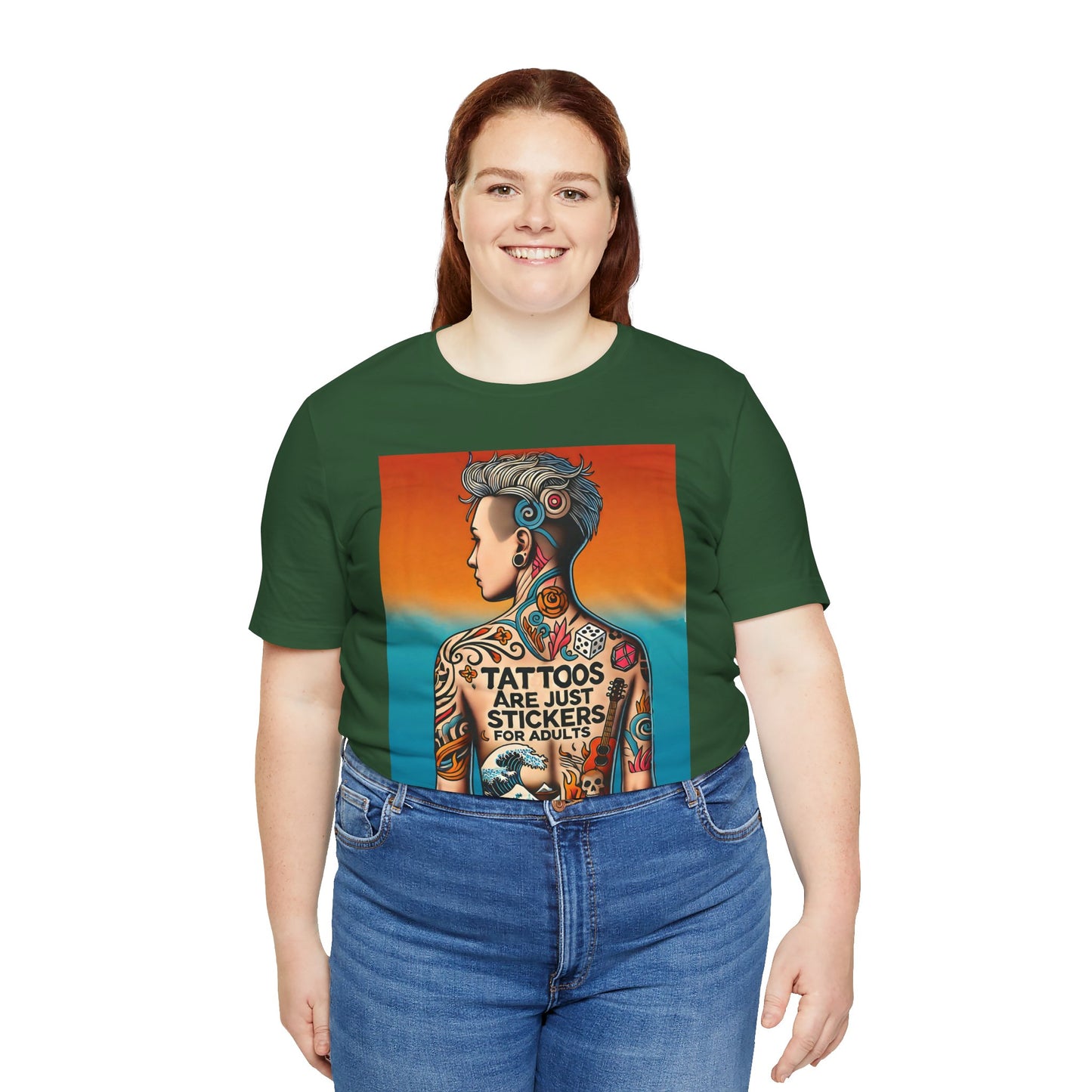 Tattoos Are Just Stickers for Adults T-Shirt – Funny Tattoo Lover Graphic Tee - WhimSpin - https://whimspin.com