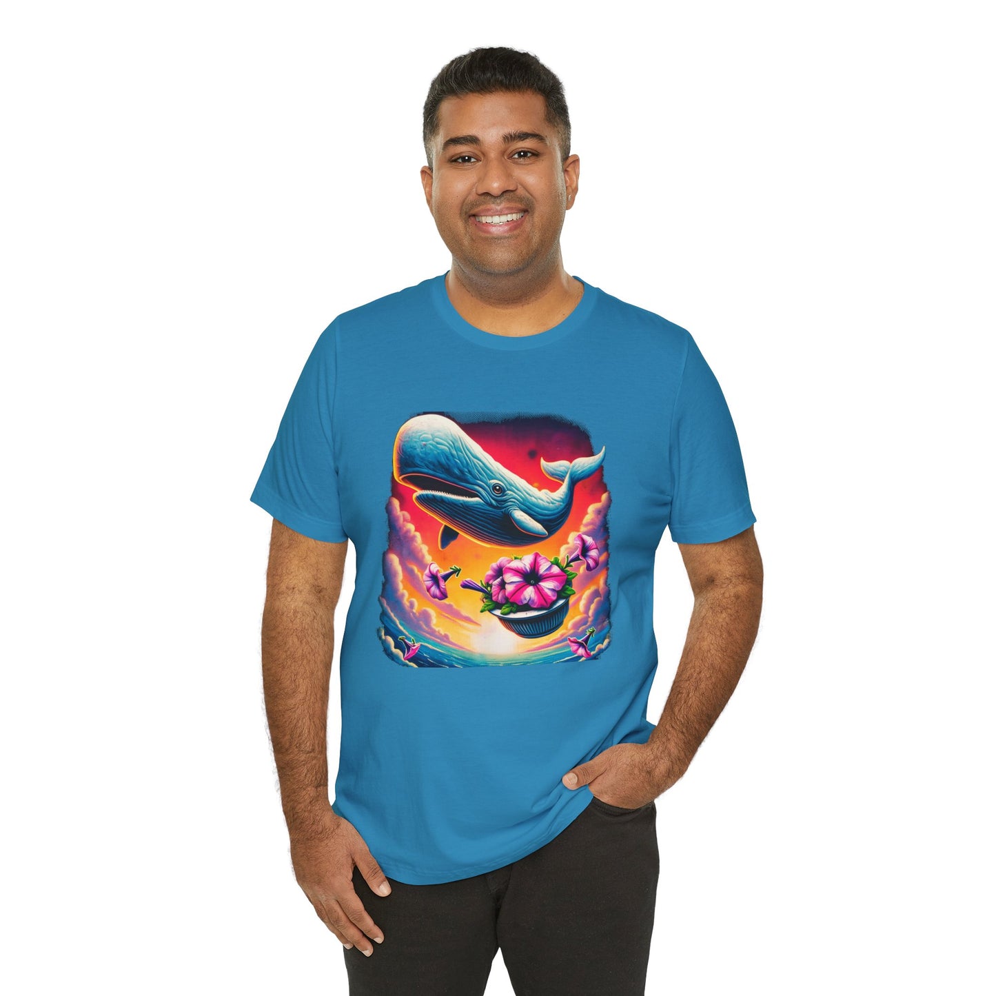 "Oh No, Not Again" Petunias and Whale Funny TShirt – Unisex Tee