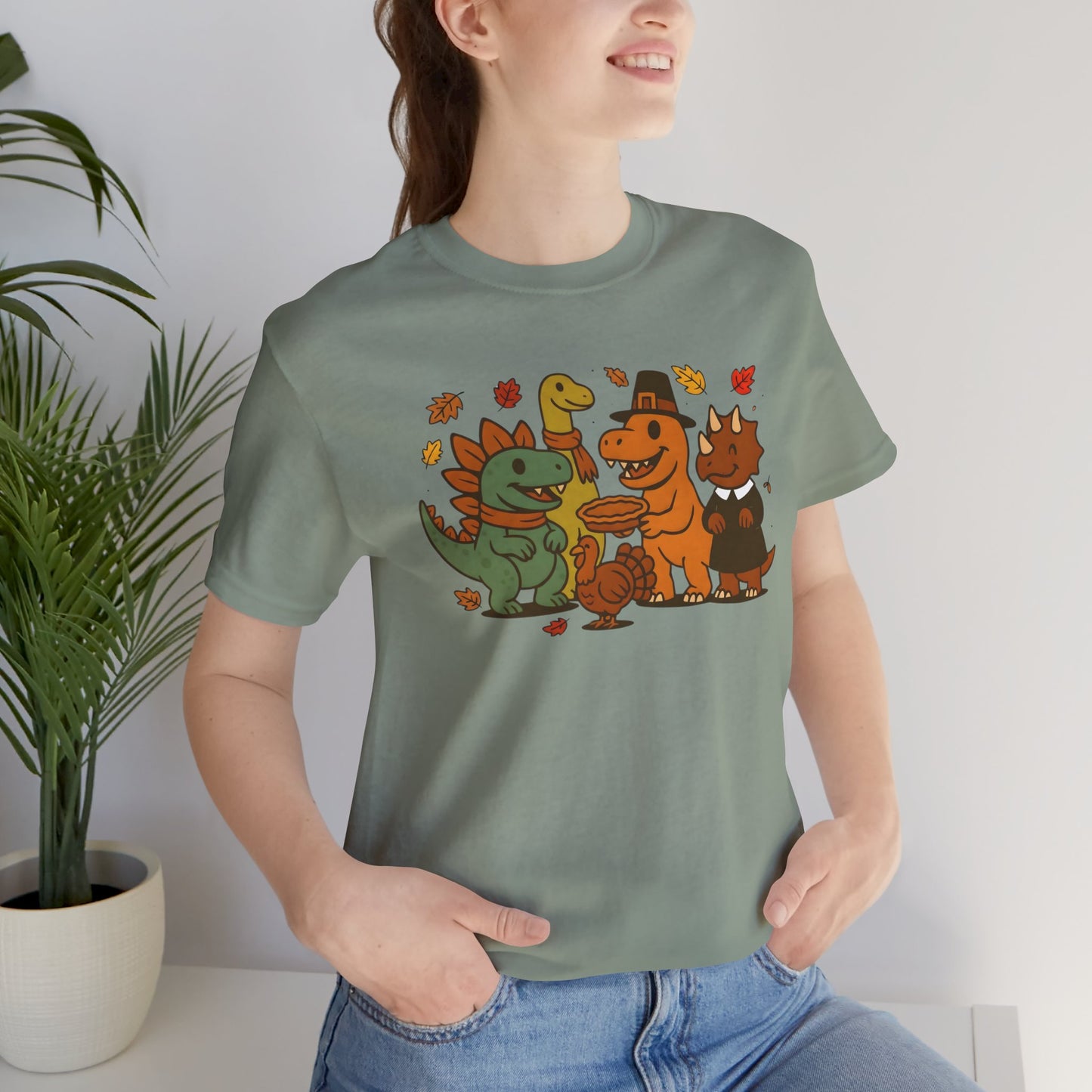Thanksgiving Dinosaur T-Shirt – Funny Dino Thanksgiving Tee