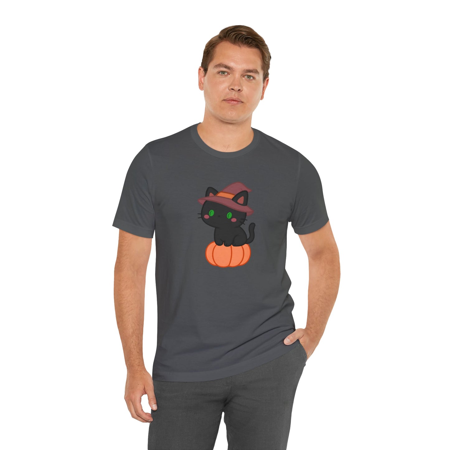 Halloween Cat Shirt – Cute Cat on a Pumpkin Graphic Tee