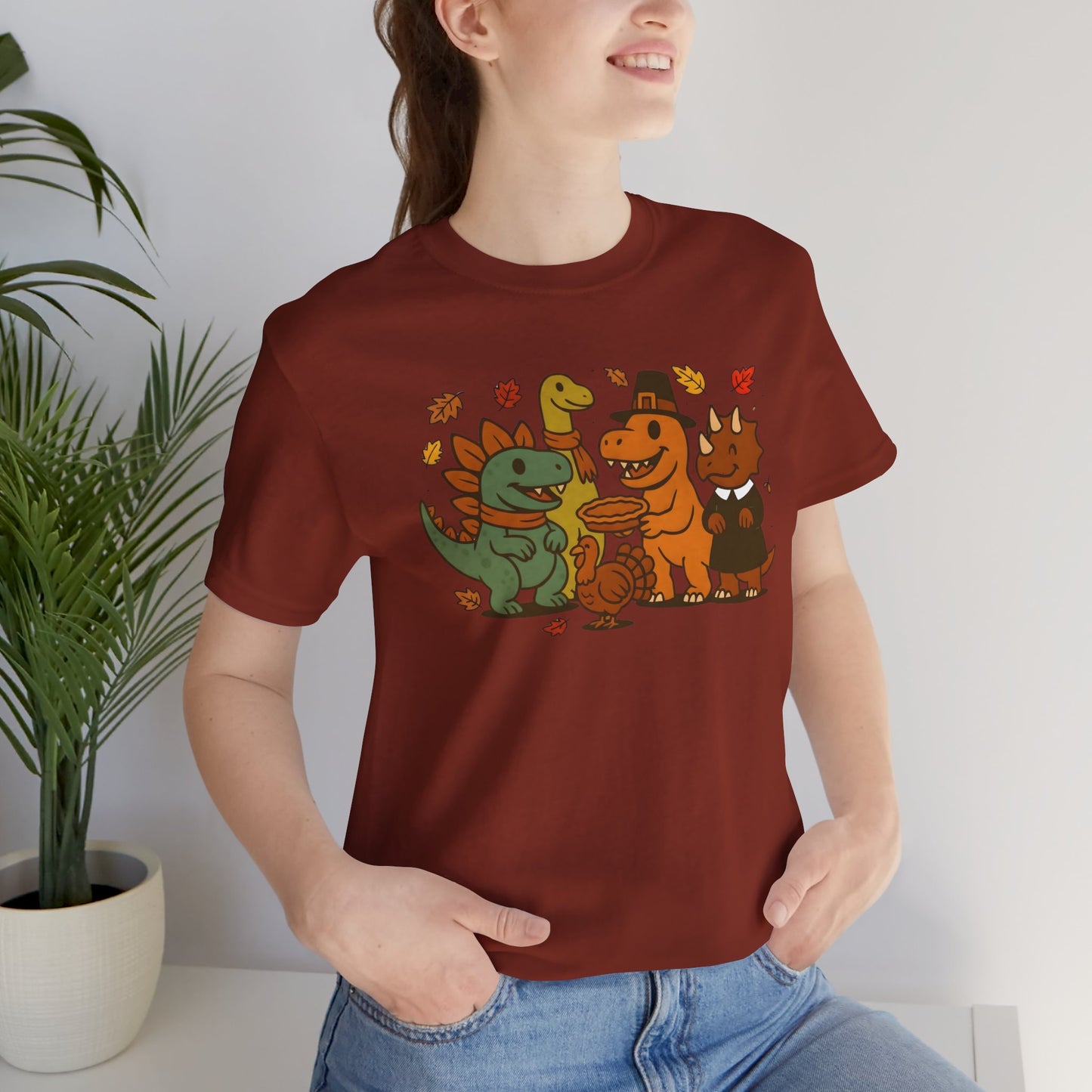 Thanksgiving Dinosaur T-Shirt – Funny Dino Thanksgiving Tee