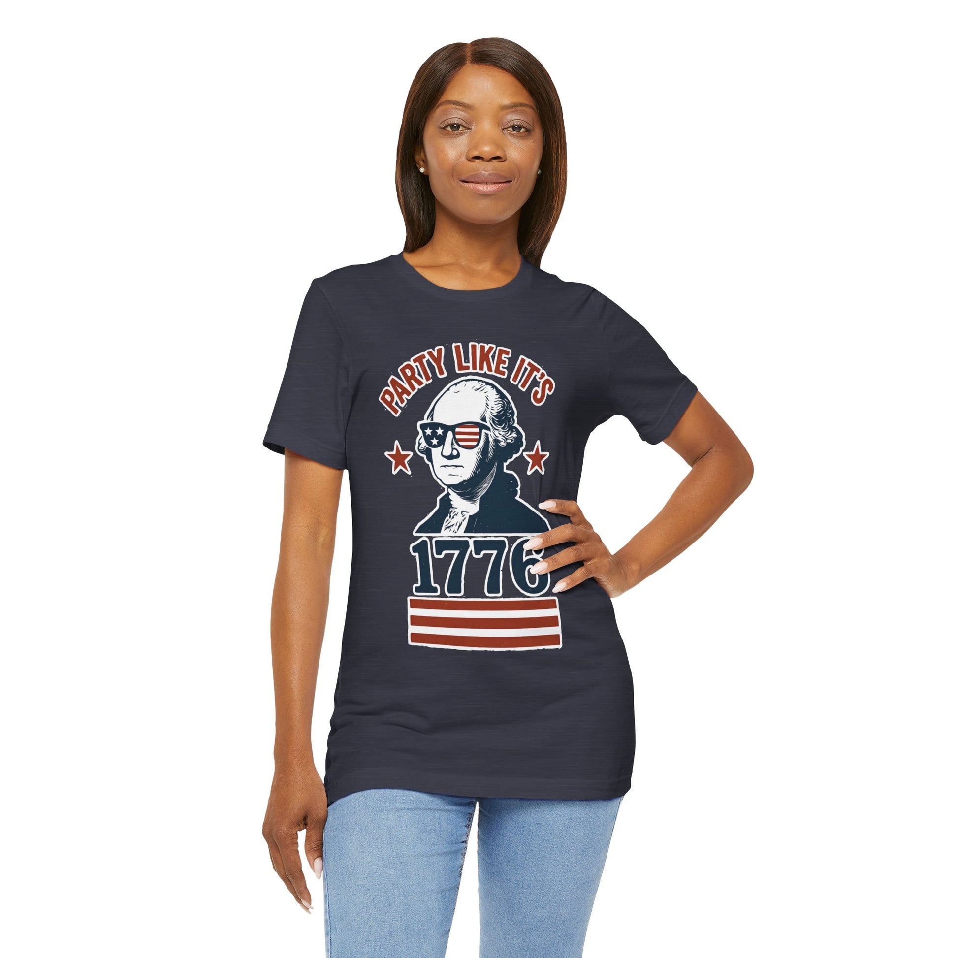 Party Like It's 1776 T-Shirt – Funny 4th of July Tee with George Washington Graphic - WhimSpin - https://whimspin.com