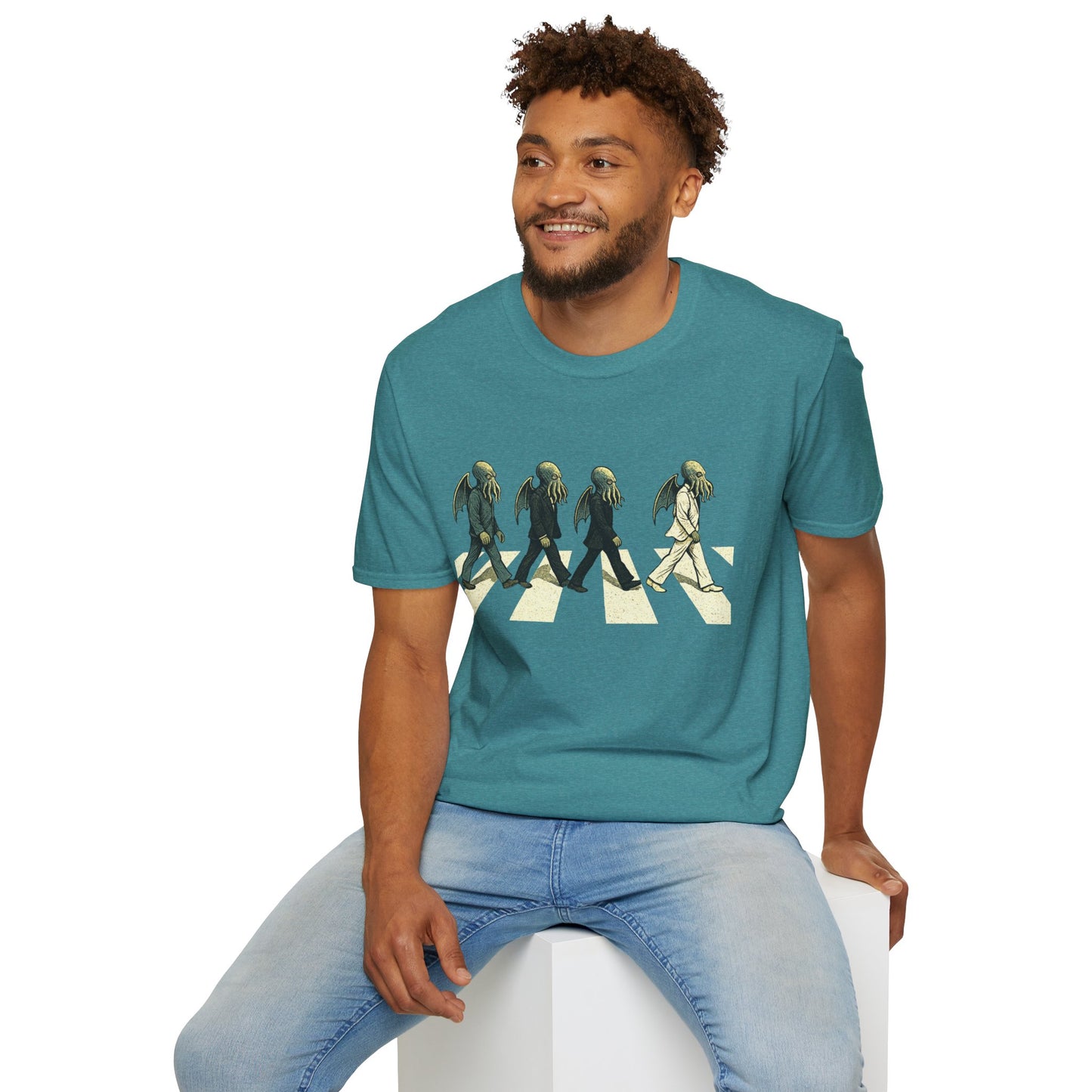 Cthulhu Crossing T-Shirt – Beatles Abbey Road Parody Tee | WhimSpin - WhimSpin - https://whimspin.com