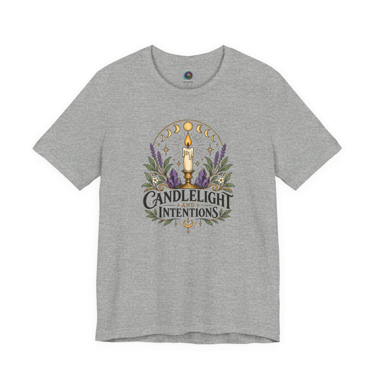 Candlelight and Intentions T-Shirt – Witchy Celestial Tee