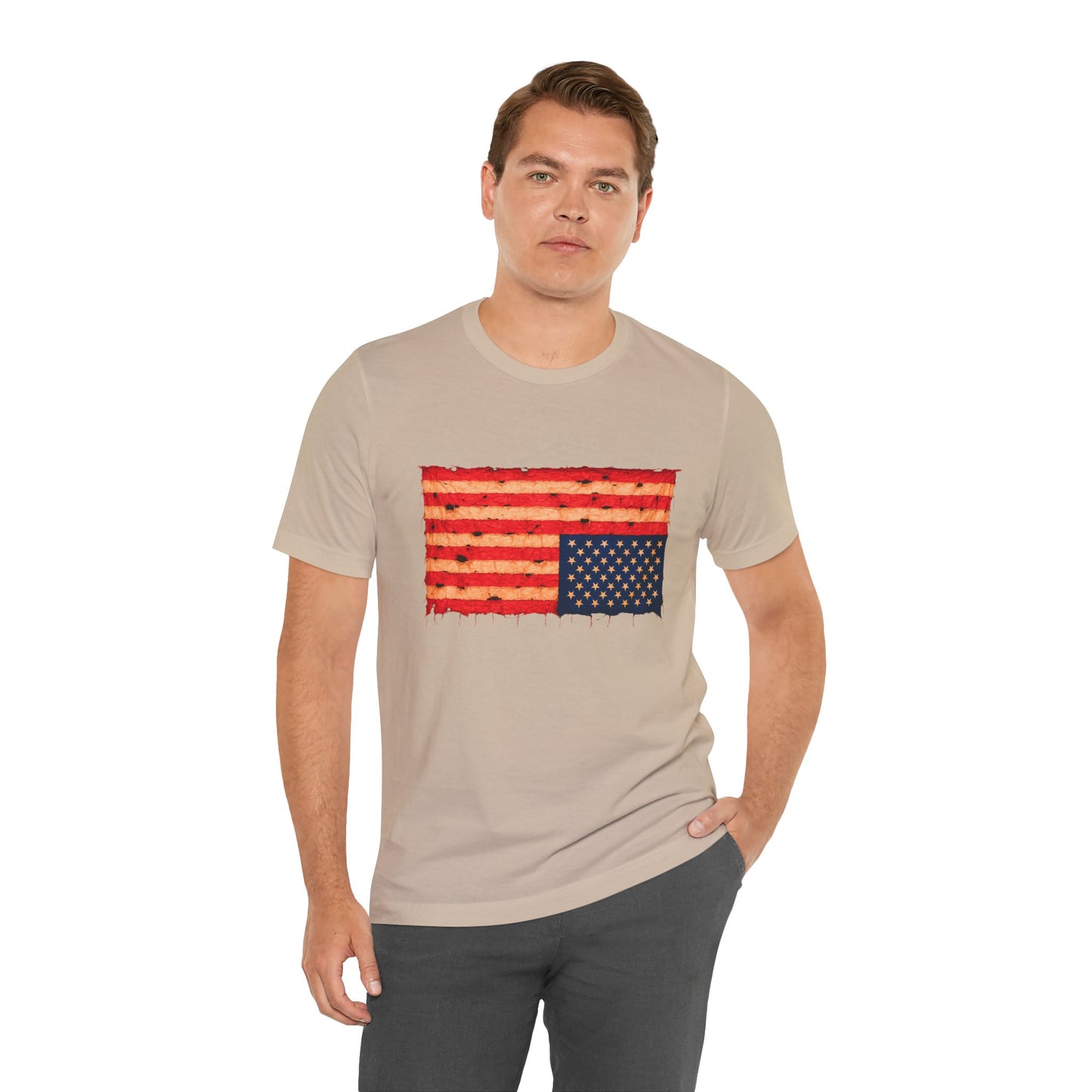 Inverted Flag Distress T-Shirt – Symbolic Upside Down Flag Design