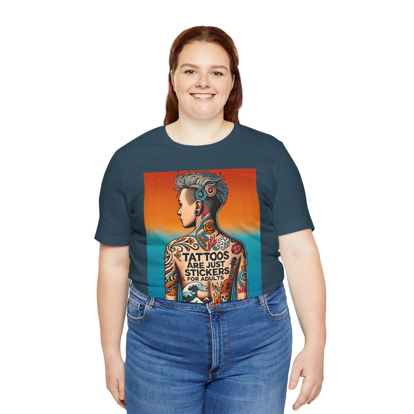 Tattoos Are Just Stickers for Adults T-Shirt – Funny Tattoo Lover Graphic Tee - WhimSpin - https://whimspin.com