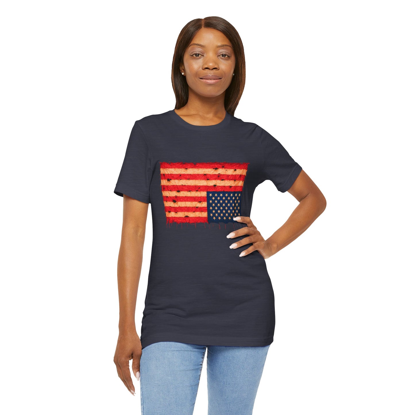 Inverted Flag Distress T-Shirt – Symbolic Upside Down Flag Design