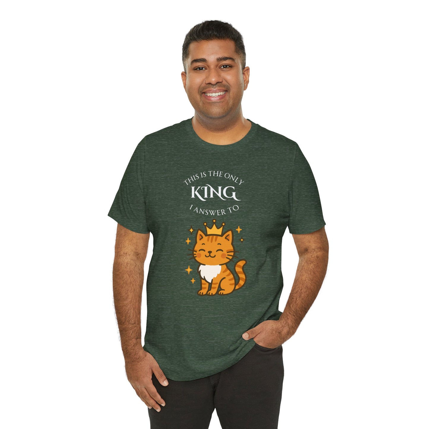 "The Only King I Answer To" T-Shirt – Cute Cat Lady Tee - WhimSpin - https://whimspin.com