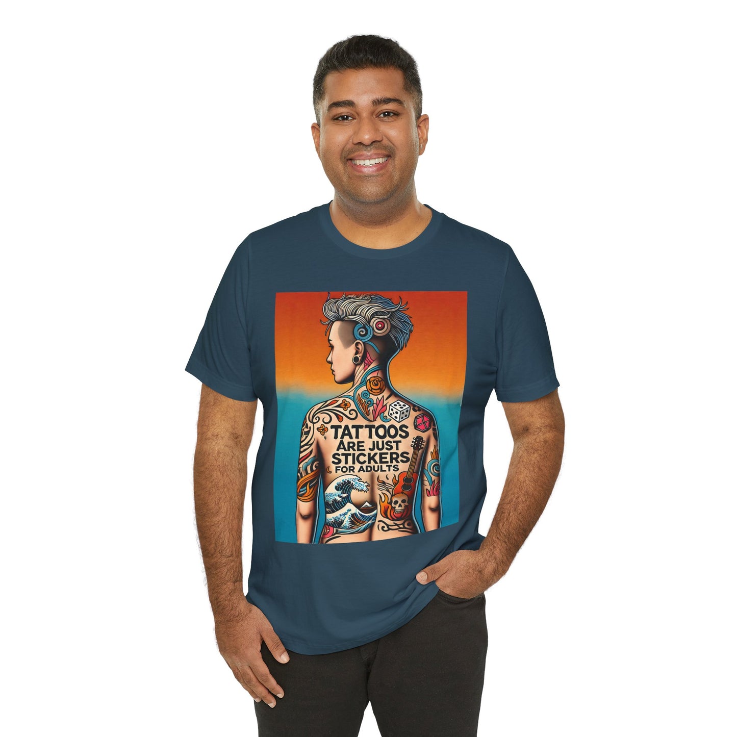 Tattoos Are Just Stickers for Adults T-Shirt – Funny Tattoo Lover Graphic Tee - WhimSpin - https://whimspin.com