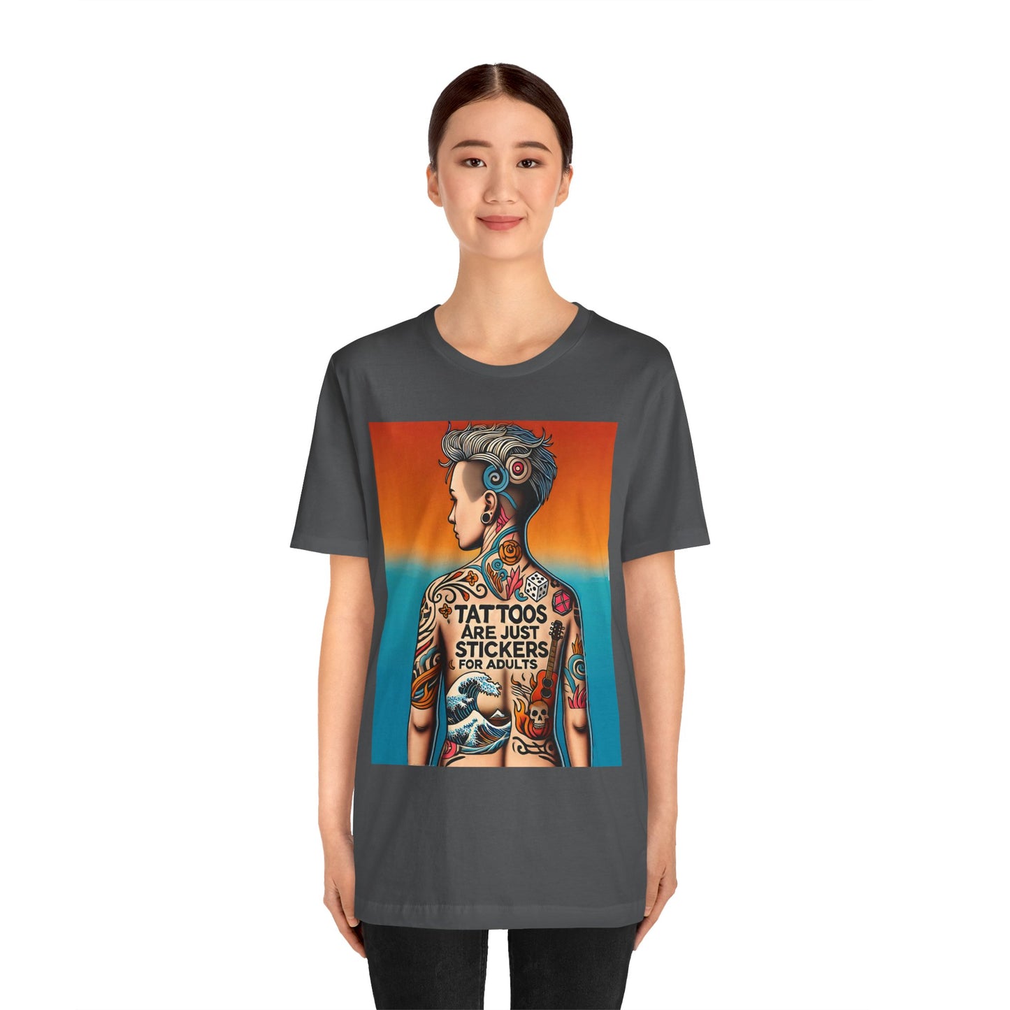 Tattoos Are Just Stickers for Adults T-Shirt – Funny Tattoo Lover Graphic Tee - WhimSpin - https://whimspin.com