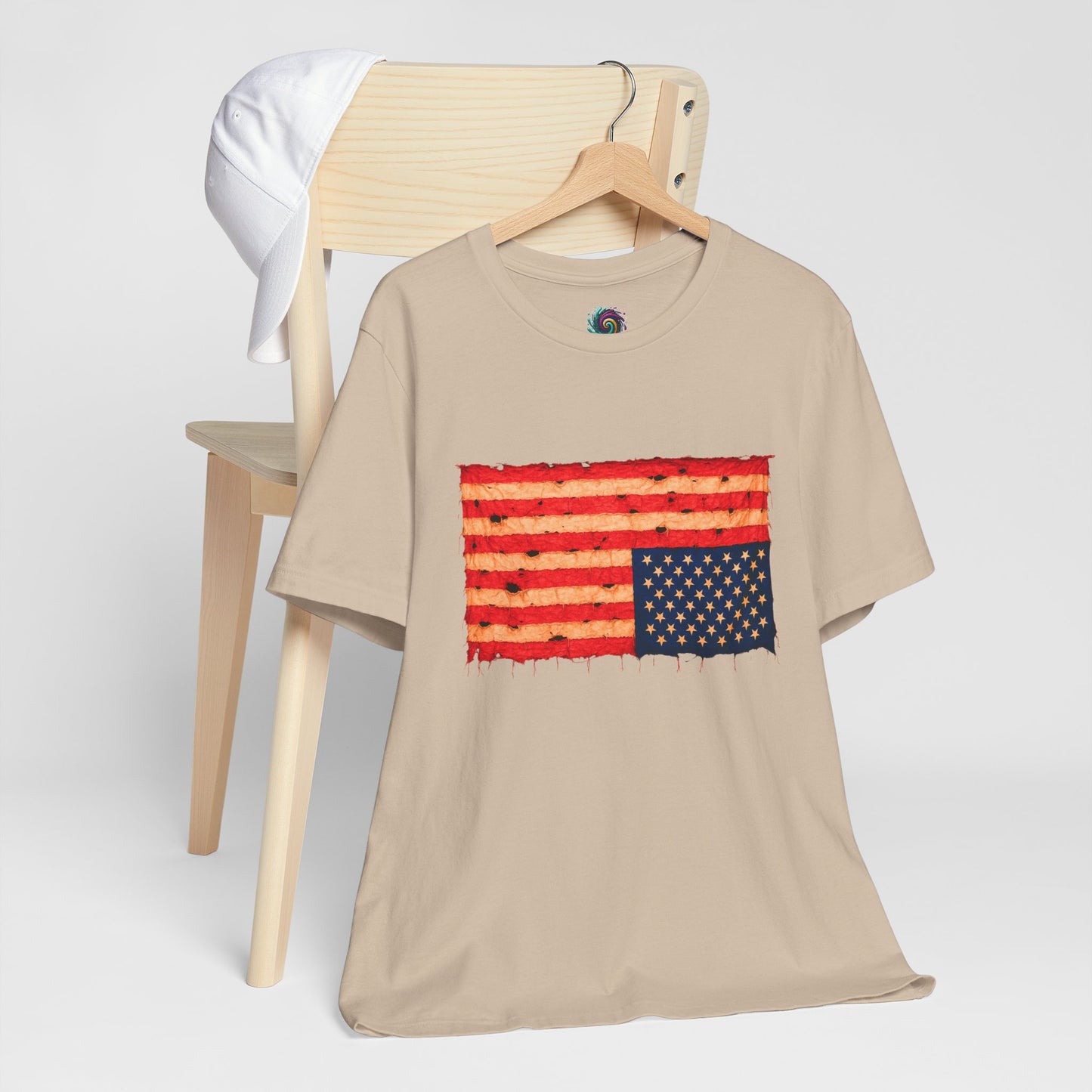 Inverted Flag Distress T-Shirt – Symbolic Upside Down Flag Design