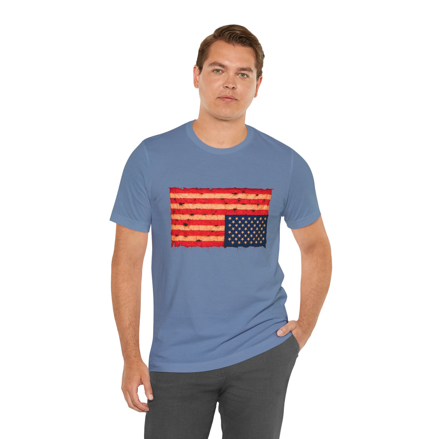 Inverted Flag Distress T-Shirt – Symbolic Upside Down Flag Design