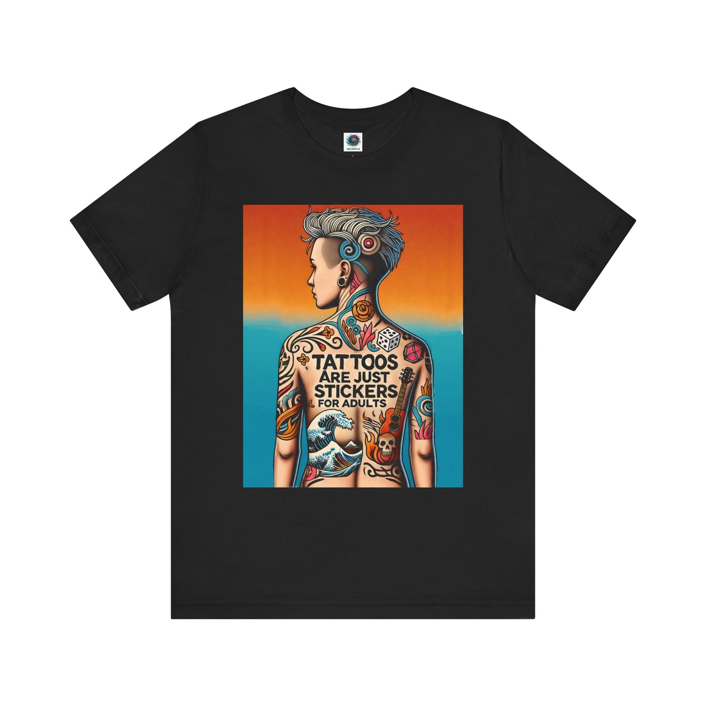 Tattoos Are Just Stickers for Adults T-Shirt – Funny Tattoo Lover Graphic Tee - WhimSpin - https://whimspin.com