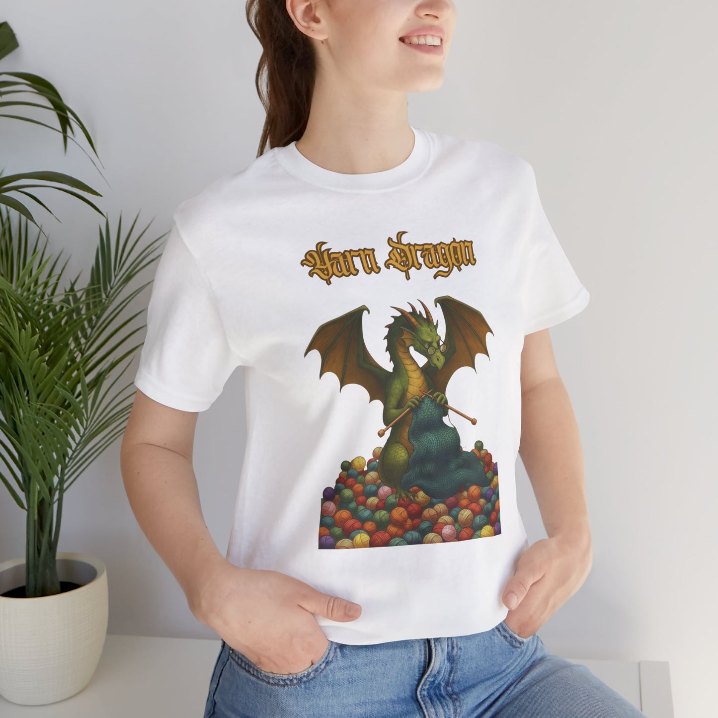 Yarn Dragon T-Shirt – Funny Knitting Dragon Shirt for Yarn Lovers