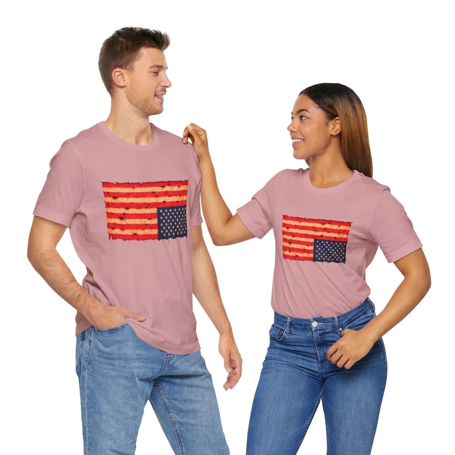 Inverted Flag Distress T-Shirt – Symbolic Upside Down Flag Design