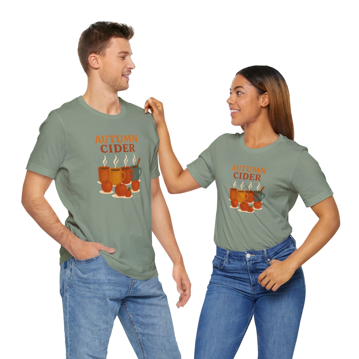 Autumn Cider T-Shirt – Cozy Fall Graphic Tee with Steaming Mugs