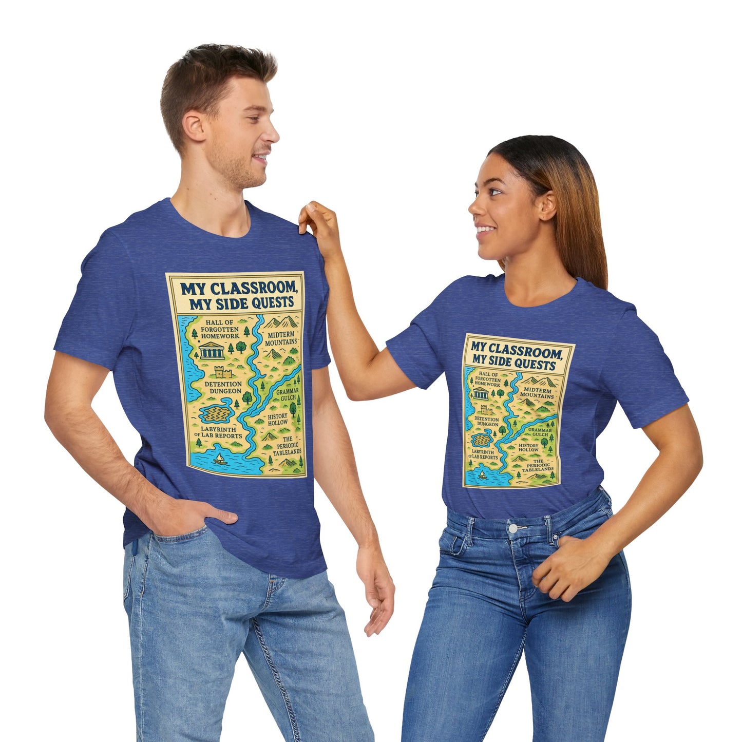 My Classroom, My Side Quests T-Shirt – RPG Map Tee for Teachers