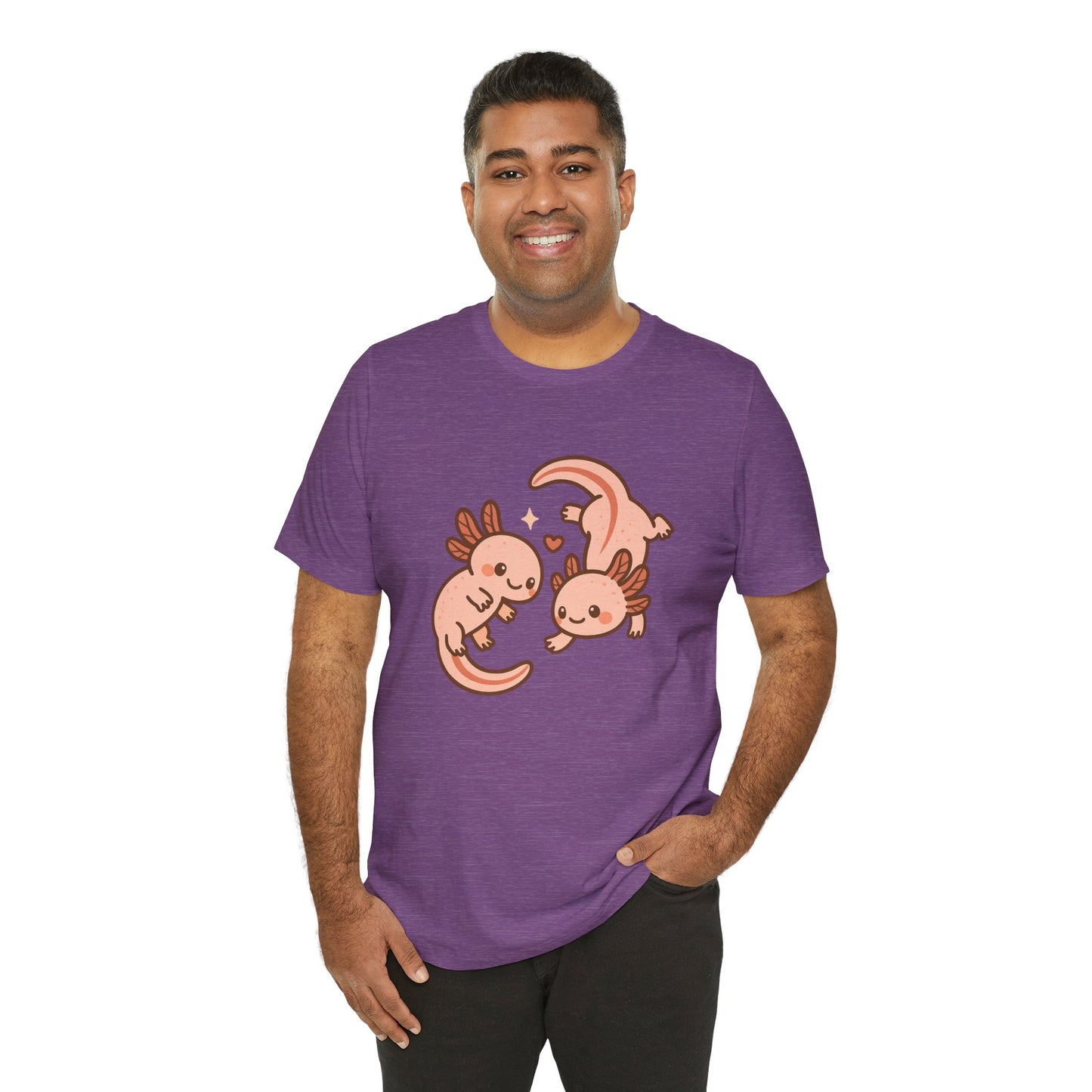 Kawaii Axolotl T-Shirt – Cute Tee with Smiling Axolotls - WhimSpin - https://whimspin.com