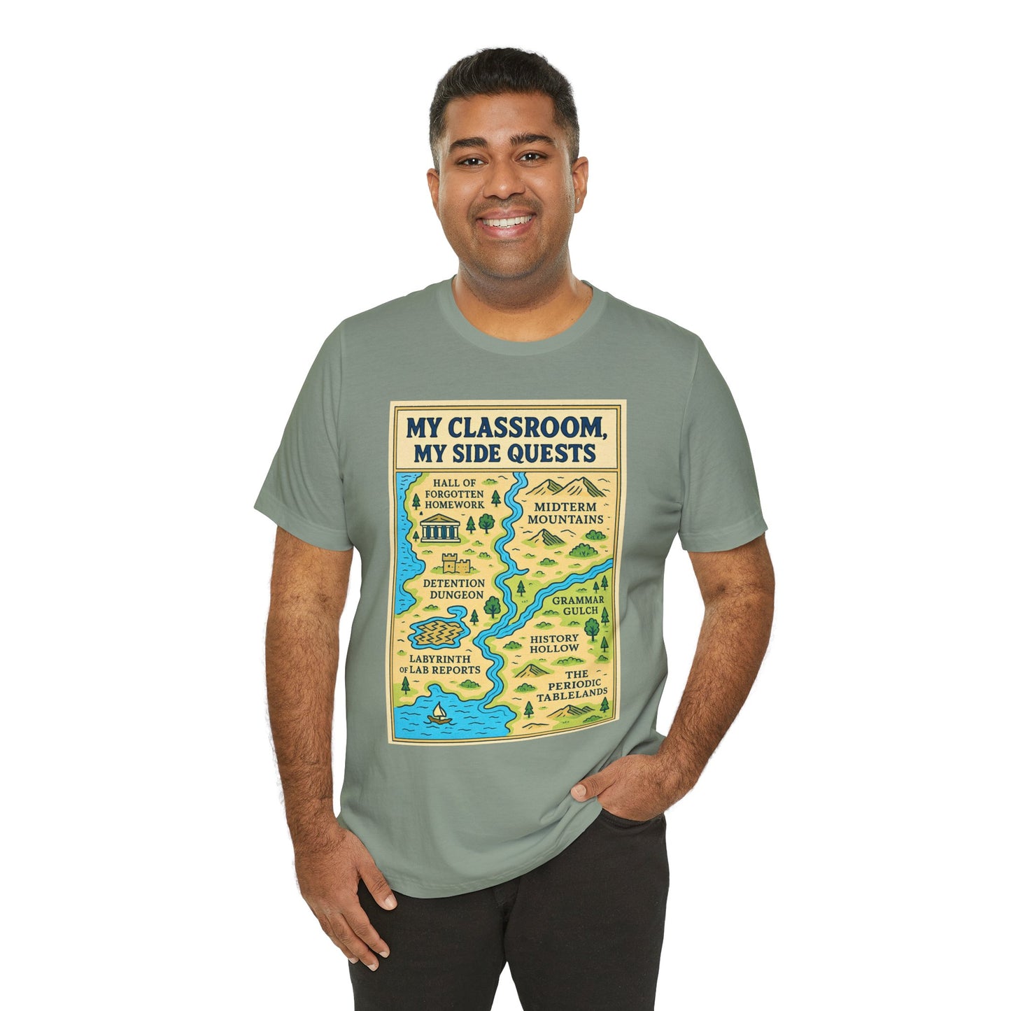 My Classroom, My Side Quests T-Shirt – RPG Map Tee for Teachers