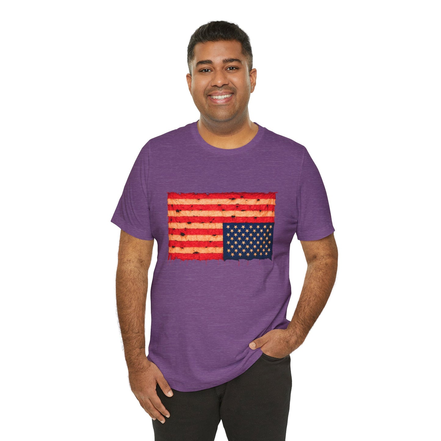 Inverted Flag Distress T-Shirt – Symbolic Upside Down Flag Design