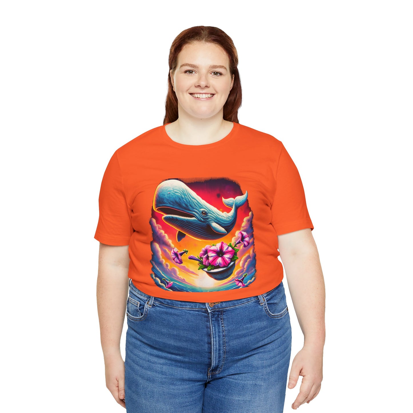 "Oh No, Not Again" Petunias and Whale Funny TShirt – Unisex Tee