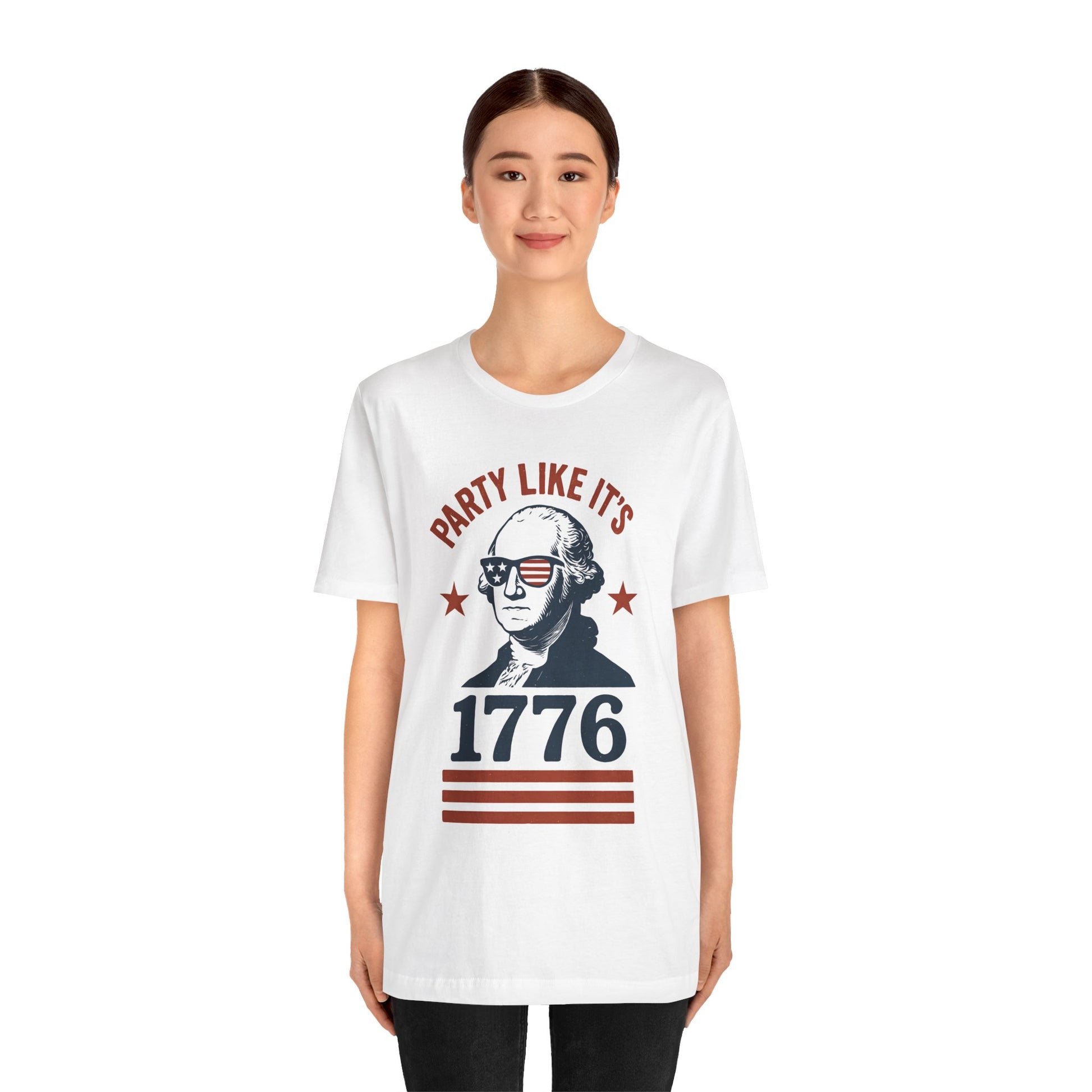 Party Like It's 1776 T-Shirt – Funny 4th of July Tee with George Washington Graphic - WhimSpin - https://whimspin.com