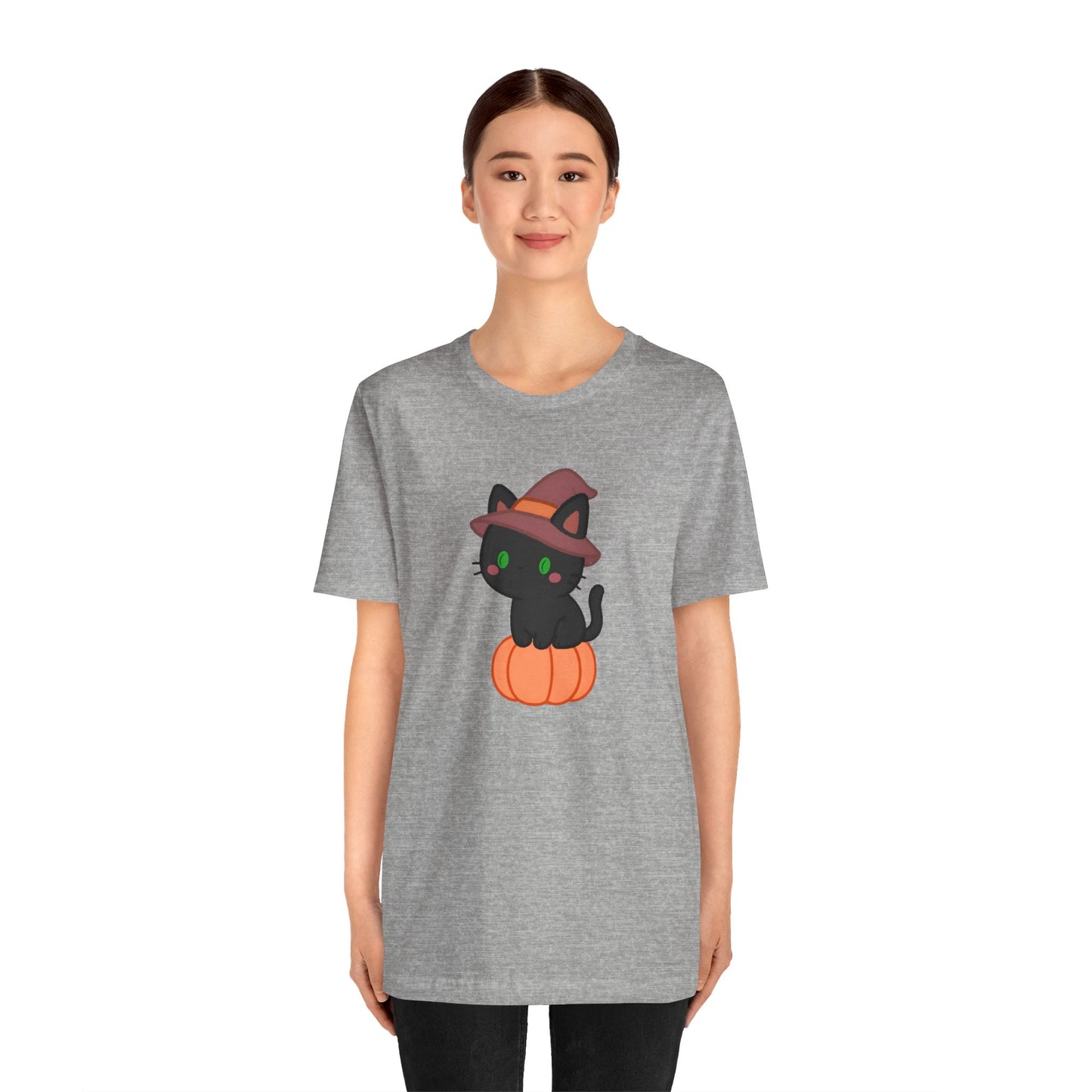 Halloween Cat Shirt – Cute Cat on a Pumpkin Graphic Tee