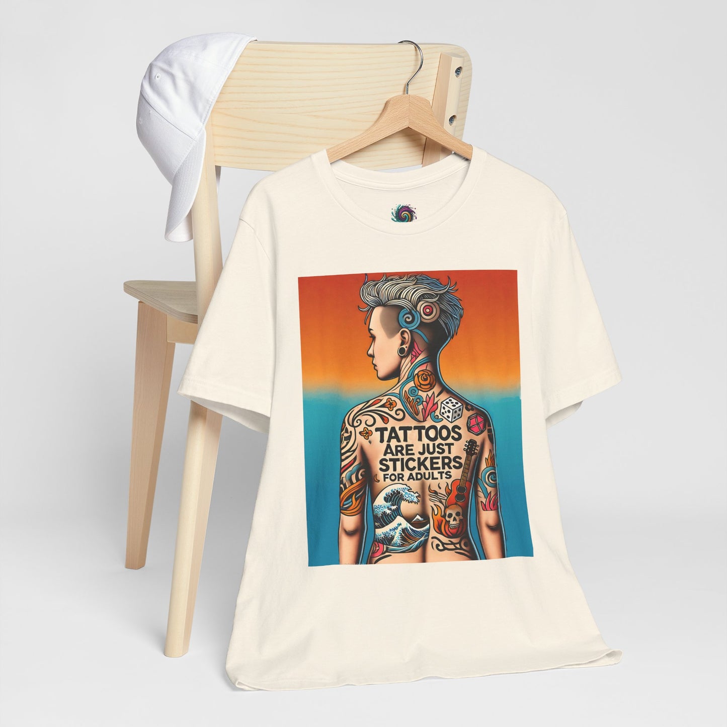 Tattoos Are Just Stickers for Adults T-Shirt – Funny Tattoo Lover Graphic Tee - WhimSpin - https://whimspin.com