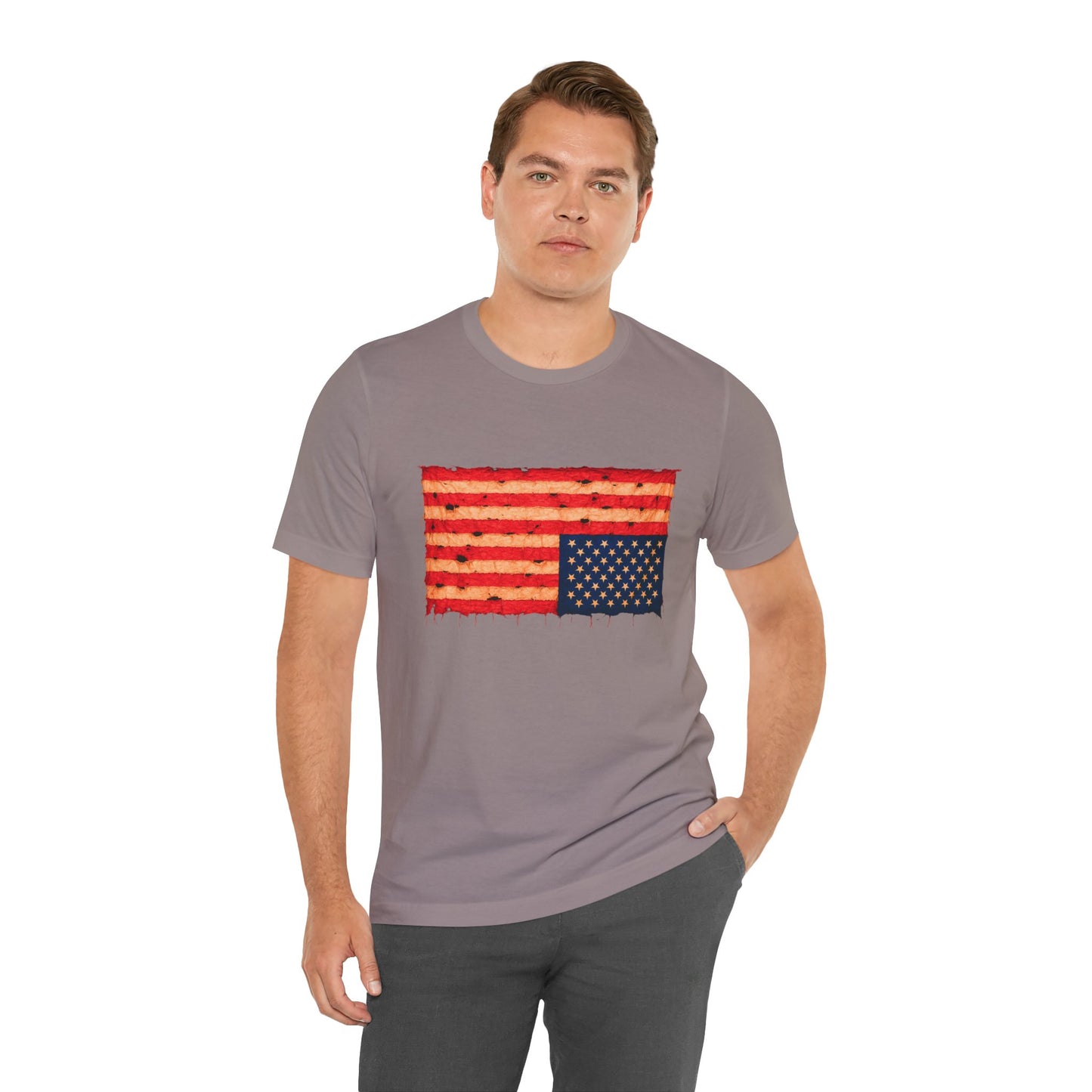 Inverted Flag Distress T-Shirt – Symbolic Upside Down Flag Design