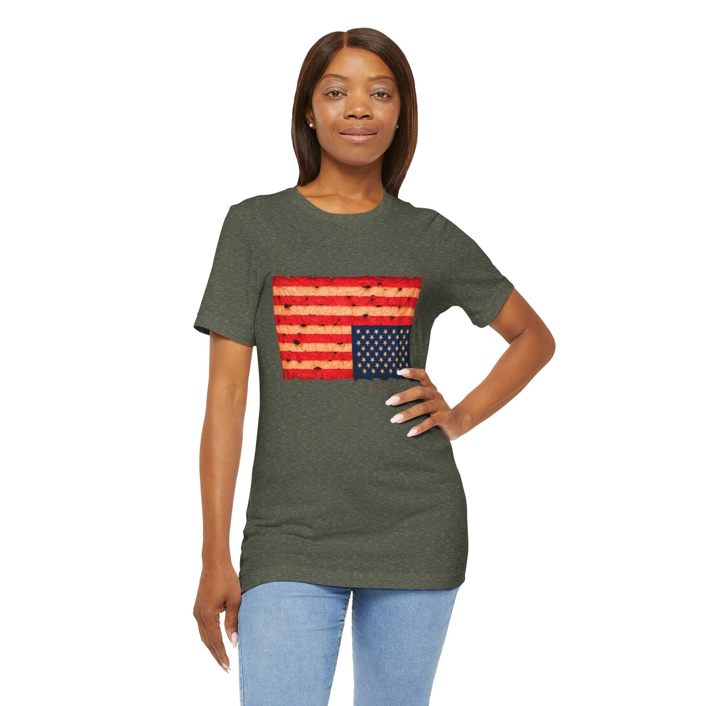 Inverted Flag Distress T-Shirt – Symbolic Upside Down Flag Design