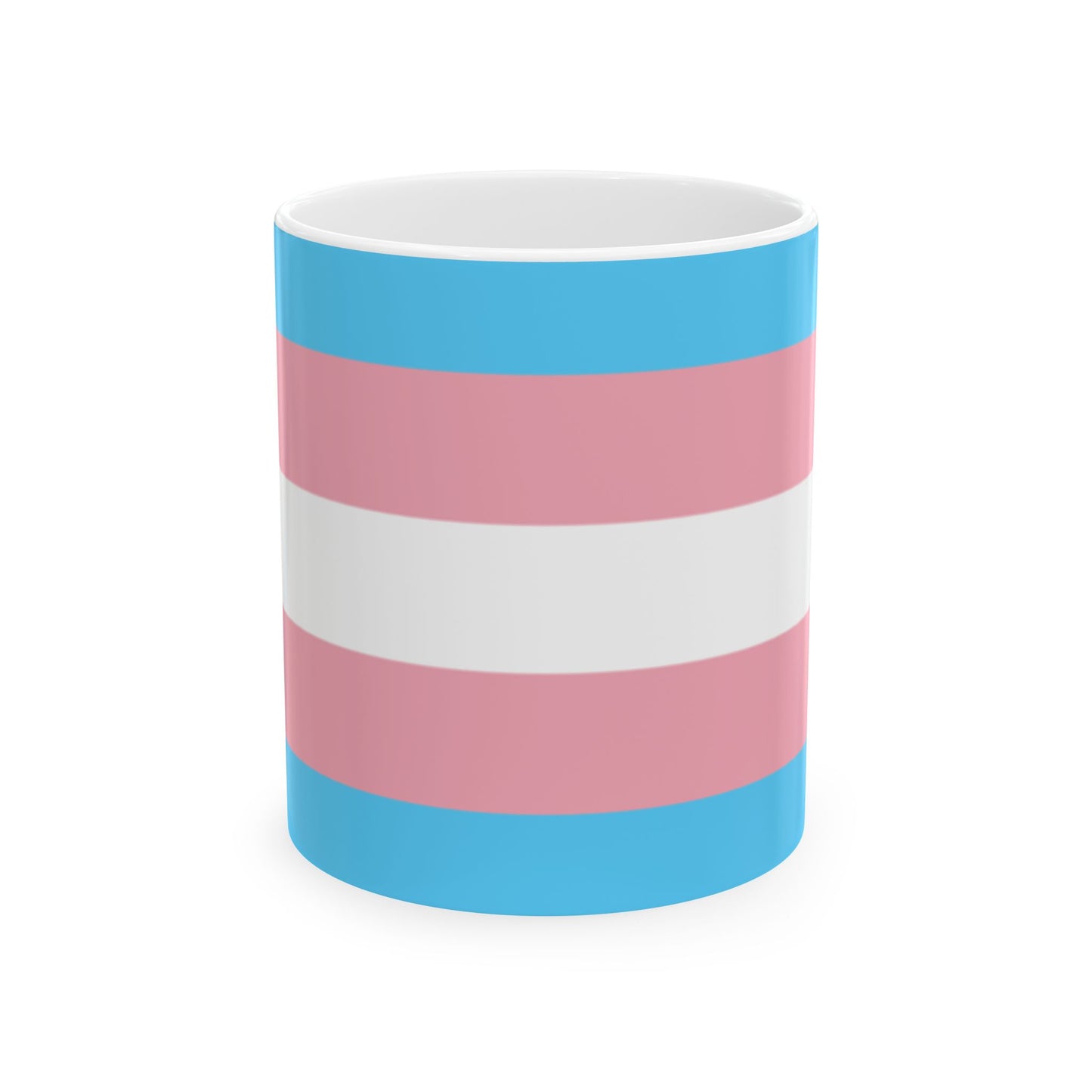 Transgender Pride Flag Cup – Blue, Pink & White LGBTQ+ Ceramic Mug
