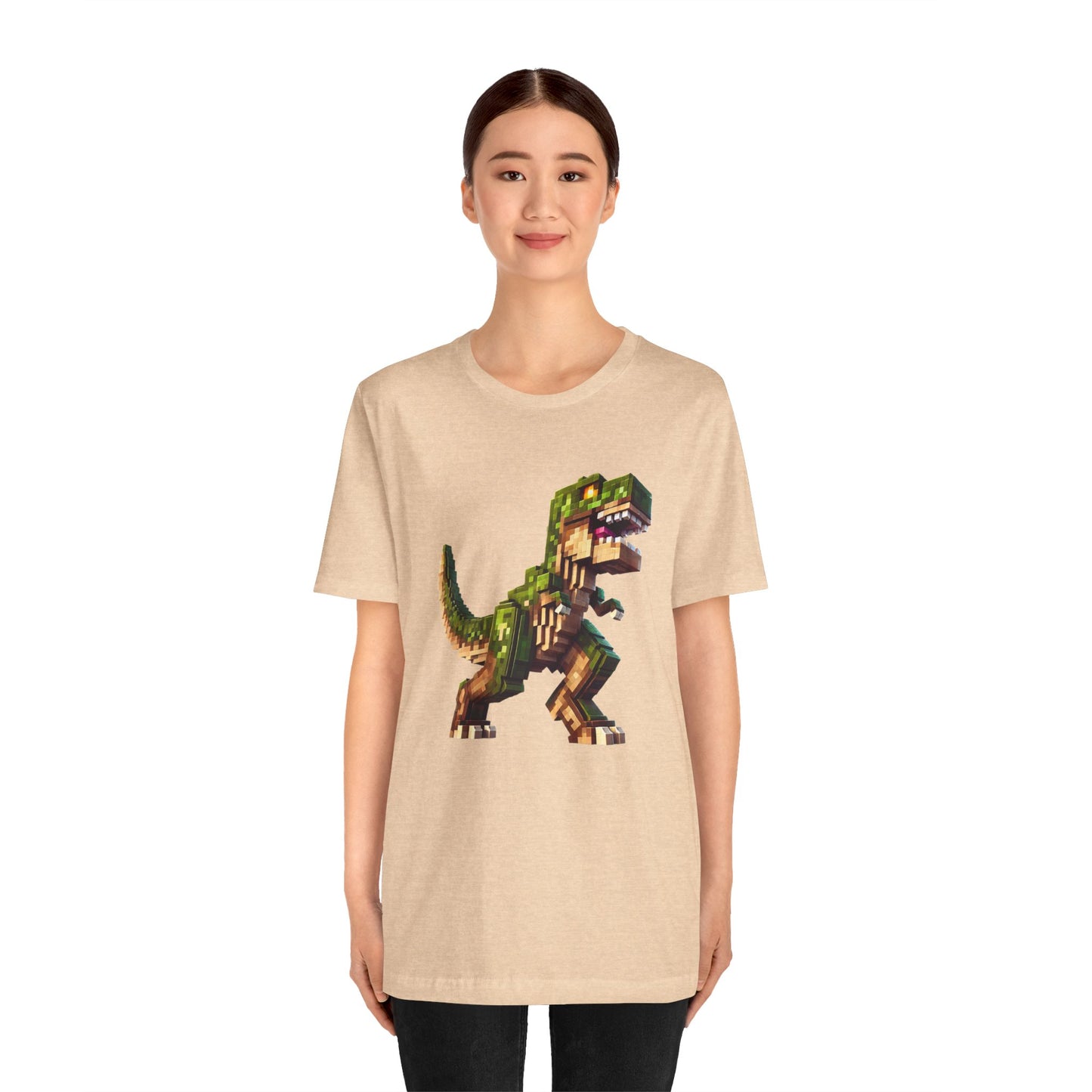 Pixel Dinosaur T-Shirt – Retro Dino Graphic Tee for Adults