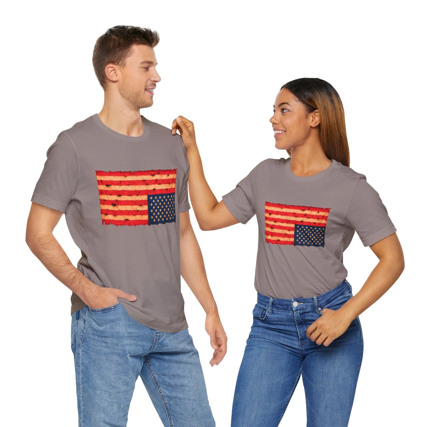Inverted Flag Distress T-Shirt – Symbolic Upside Down Flag Design
