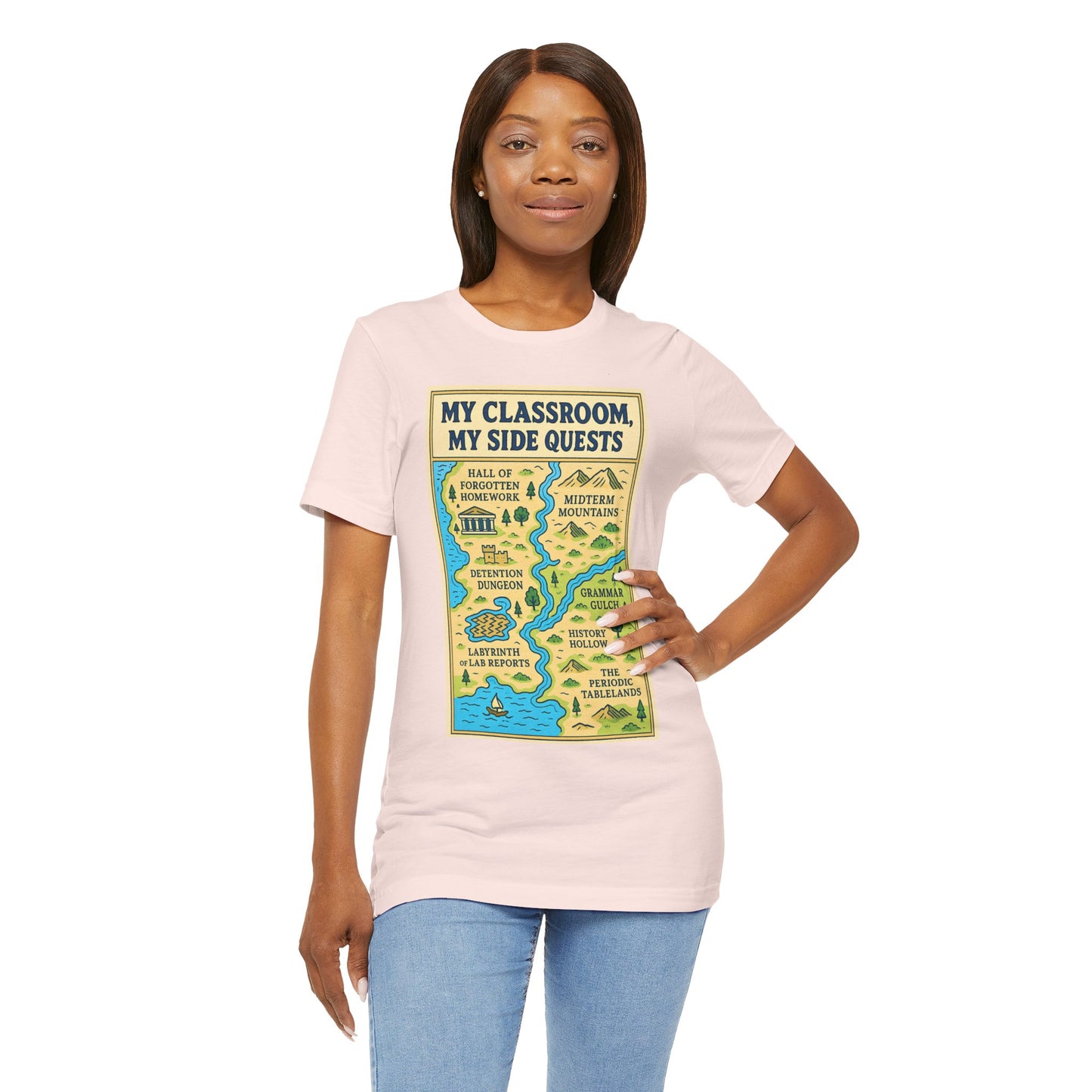 My Classroom, My Side Quests T-Shirt – RPG Map Tee for Teachers