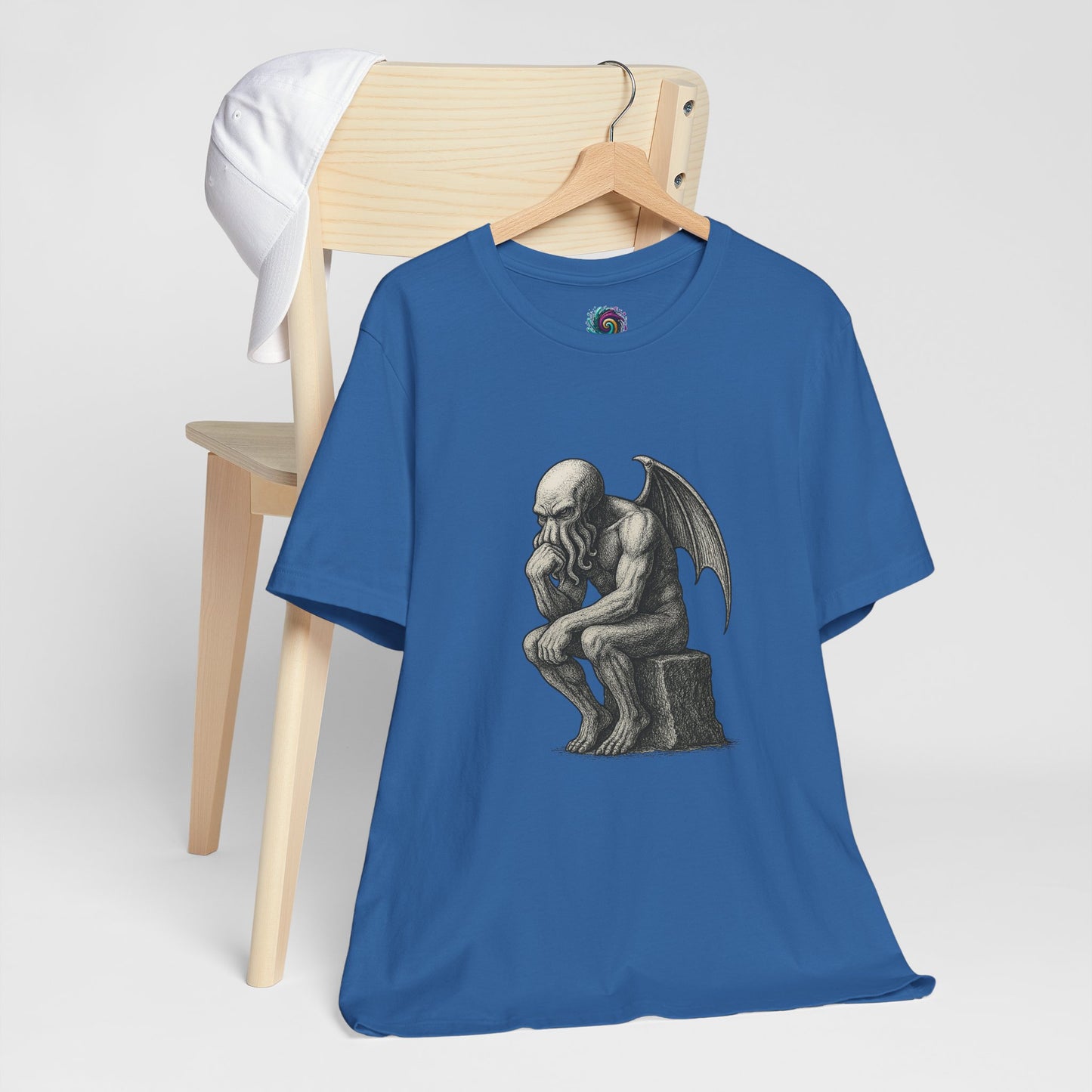 Cthulhu The Thinker Tee – Lovecraftian Parody Shirt