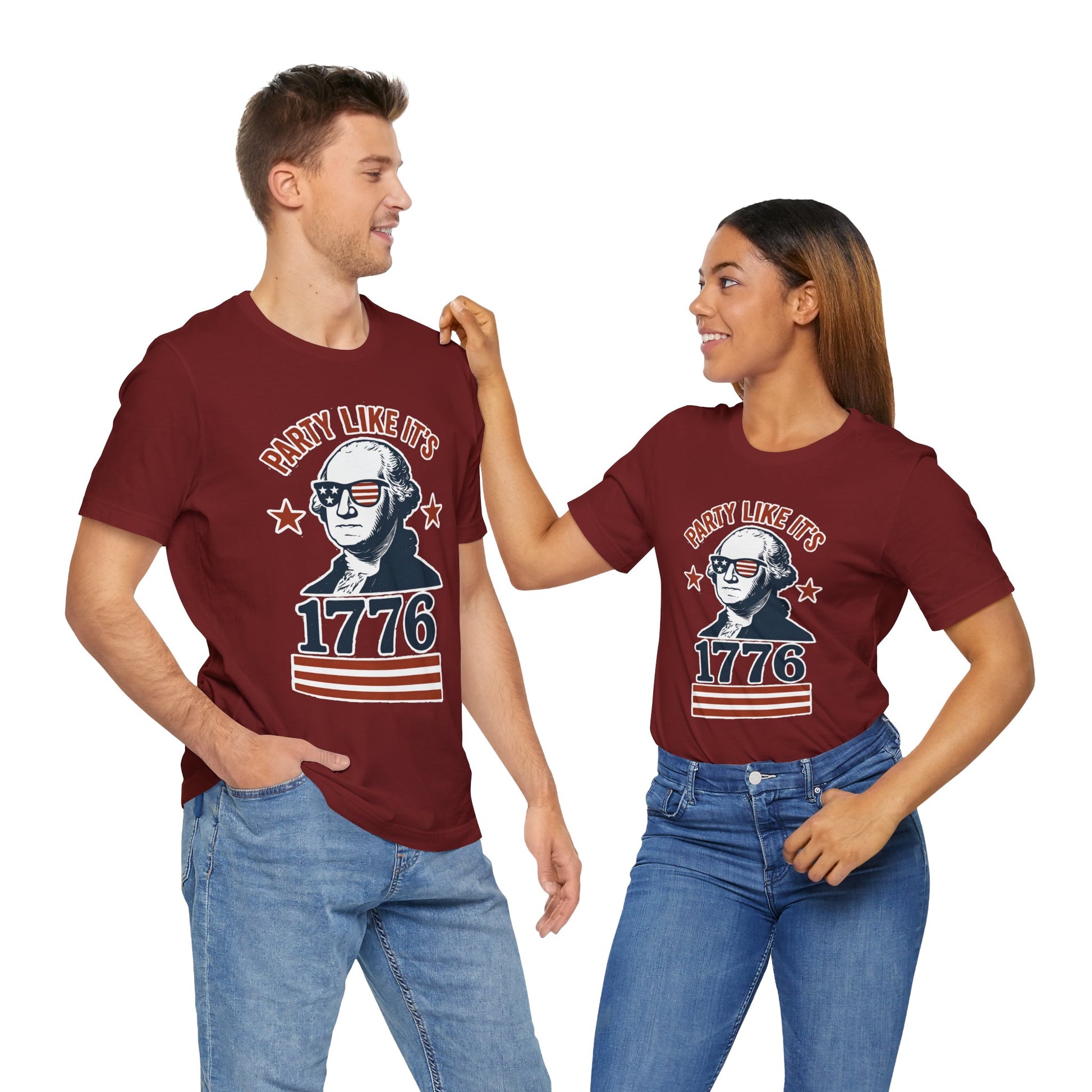 Party Like It's 1776 T-Shirt – Funny 4th of July Tee with George Washington Graphic - WhimSpin - https://whimspin.com