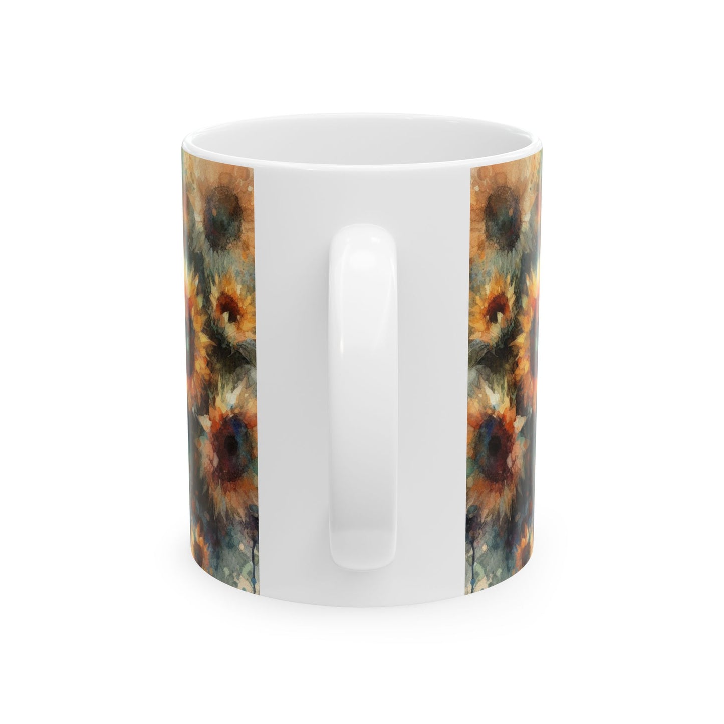 Watercolor Sunflower Mug | Artistic Floral Coffee Cup 11oz & 15oz - WhimSpin - https://whimspin.com