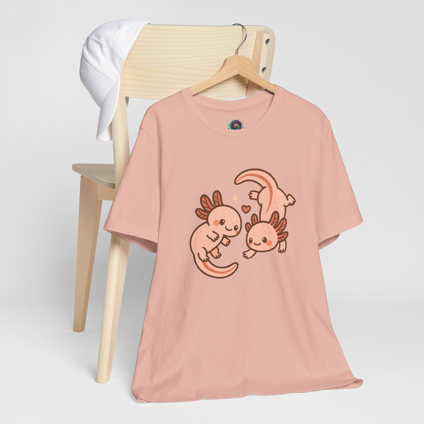 Kawaii Axolotl T-Shirt – Cute Tee with Smiling Axolotls - WhimSpin - https://whimspin.com
