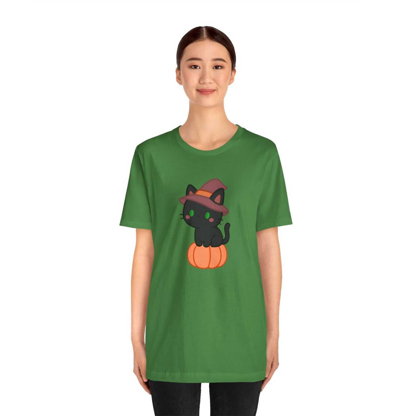 Halloween Cat Shirt – Cute Cat on a Pumpkin Graphic Tee