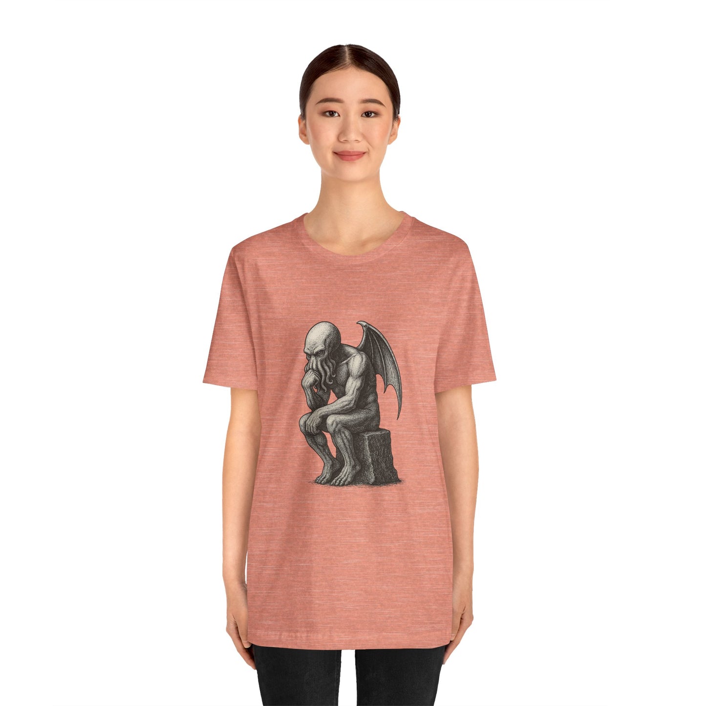 Cthulhu The Thinker Tee – Lovecraftian Parody Shirt