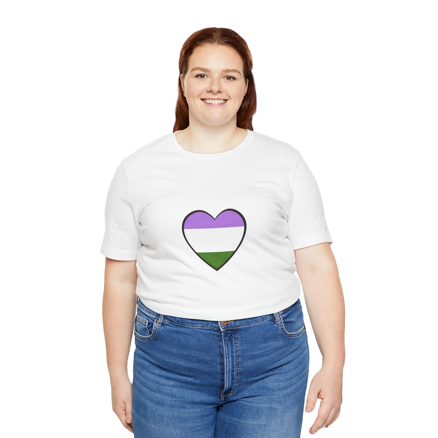 Genderqueer Flag Heart T-Shirt – Unisex LGBTQ+ Graphic Tee