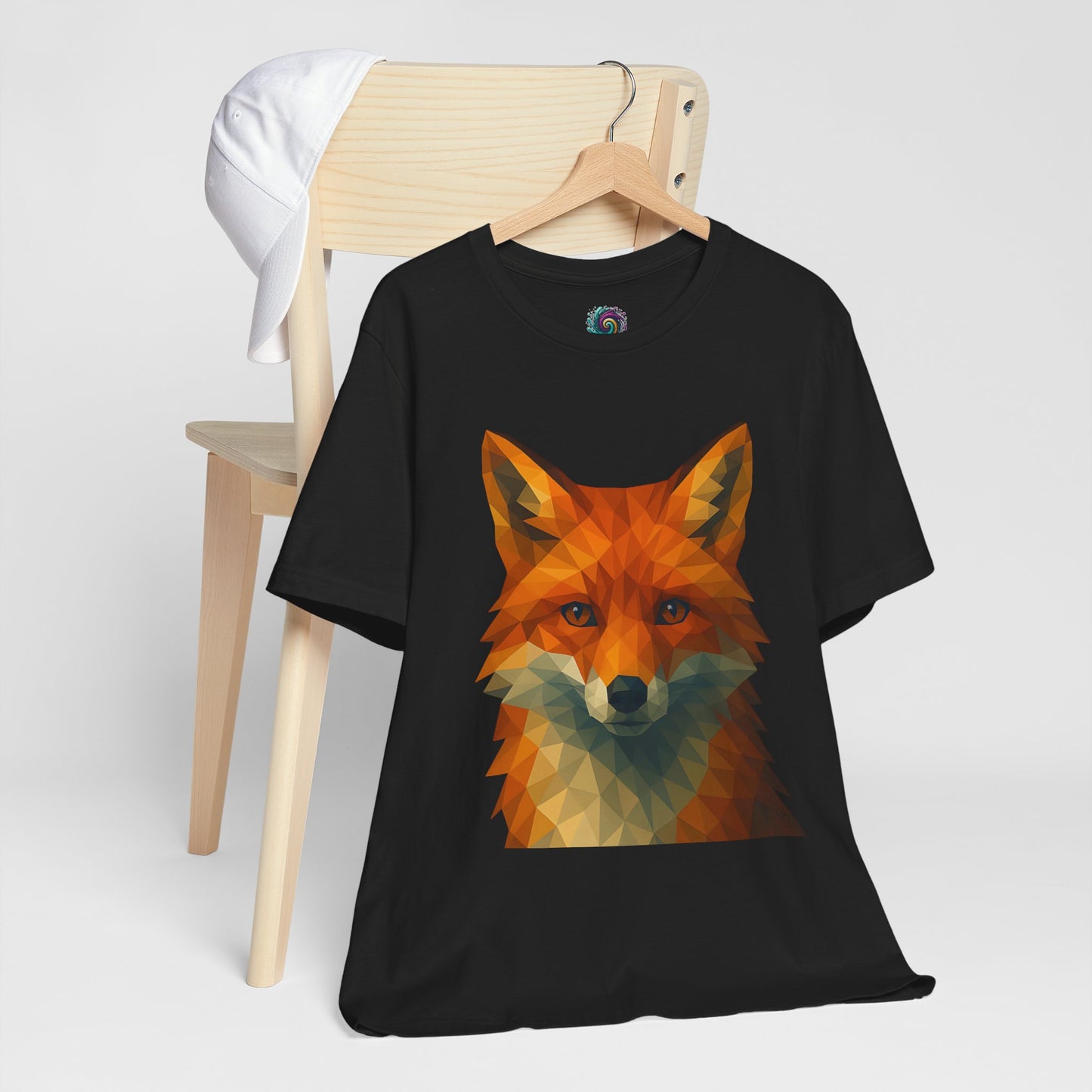 Geometric Fox T-Shirt – Polygon Animal Tee with Nature Vibes - WhimSpin - https://whimspin.com