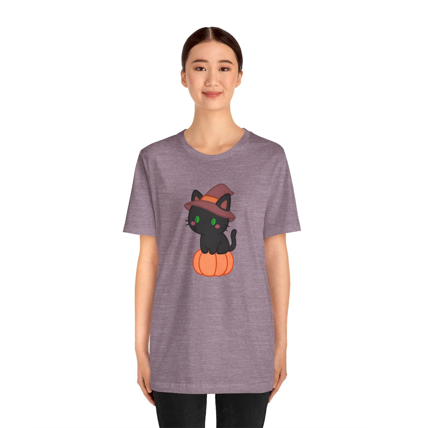 Halloween Cat Shirt – Cute Cat on a Pumpkin Graphic Tee