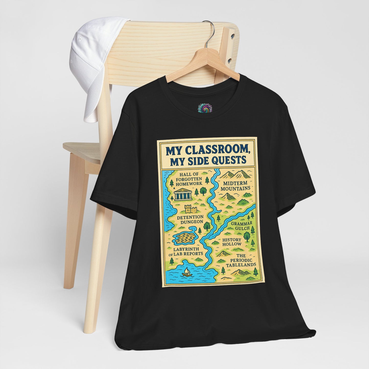 My Classroom, My Side Quests T-Shirt – RPG Map Tee for Teachers