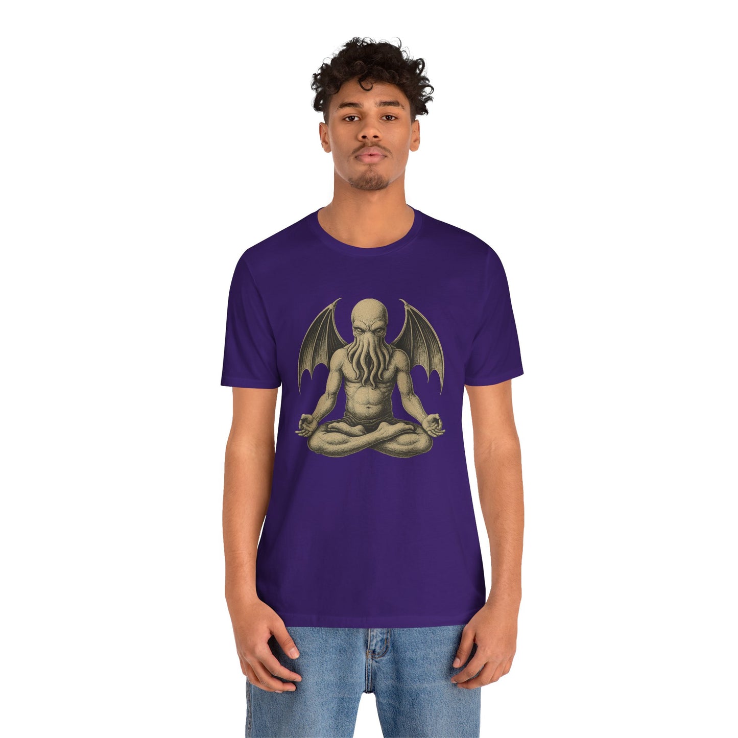 Meditating Cthulhu Shirt – Unisex Mythos Tee for Sci-Fi & Festival Fans
