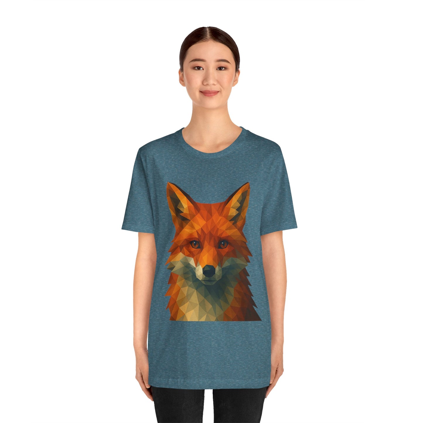 Geometric Fox T-Shirt – Polygon Animal Tee with Nature Vibes - WhimSpin - https://whimspin.com
