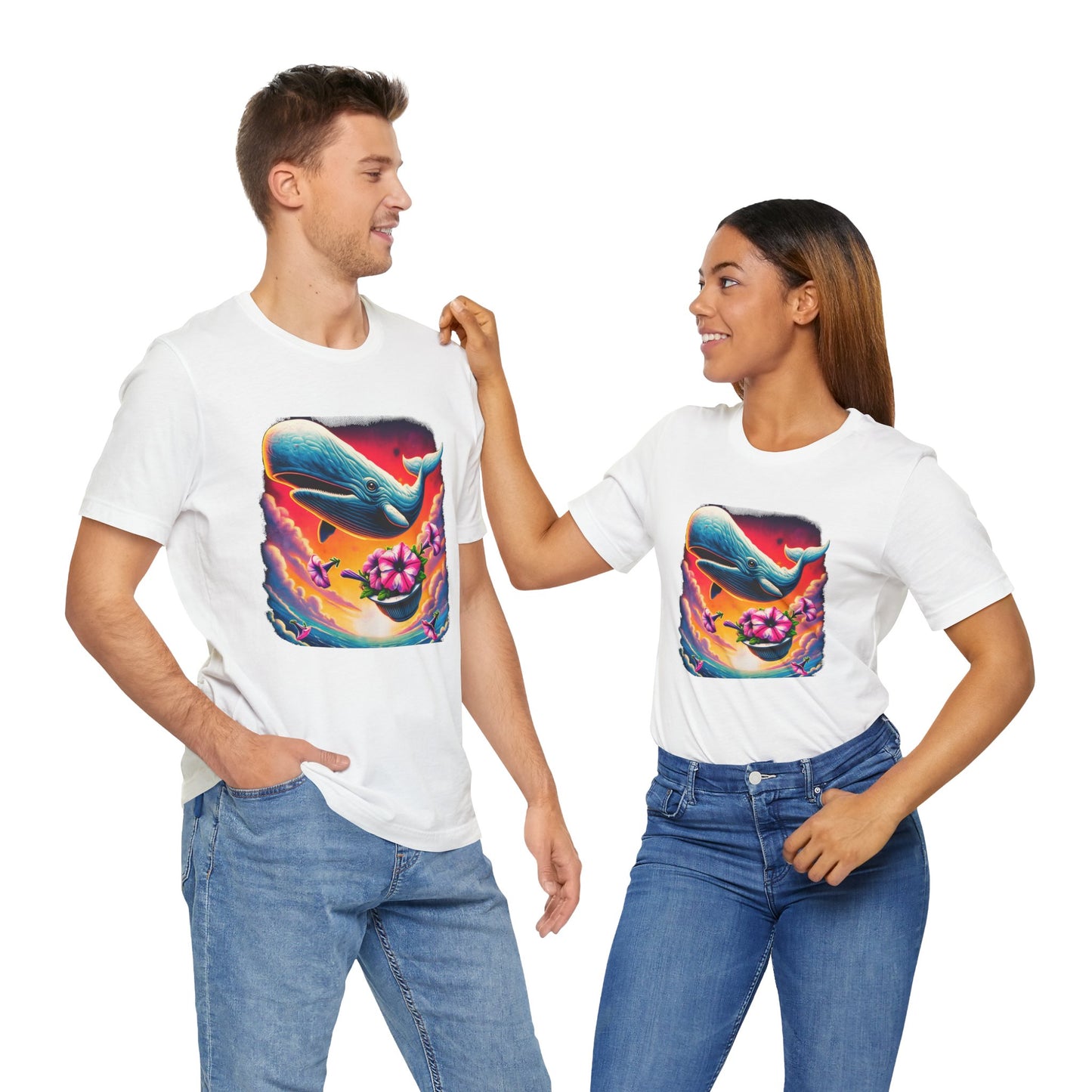 "Oh No, Not Again" Petunias and Whale Funny TShirt – Unisex Tee