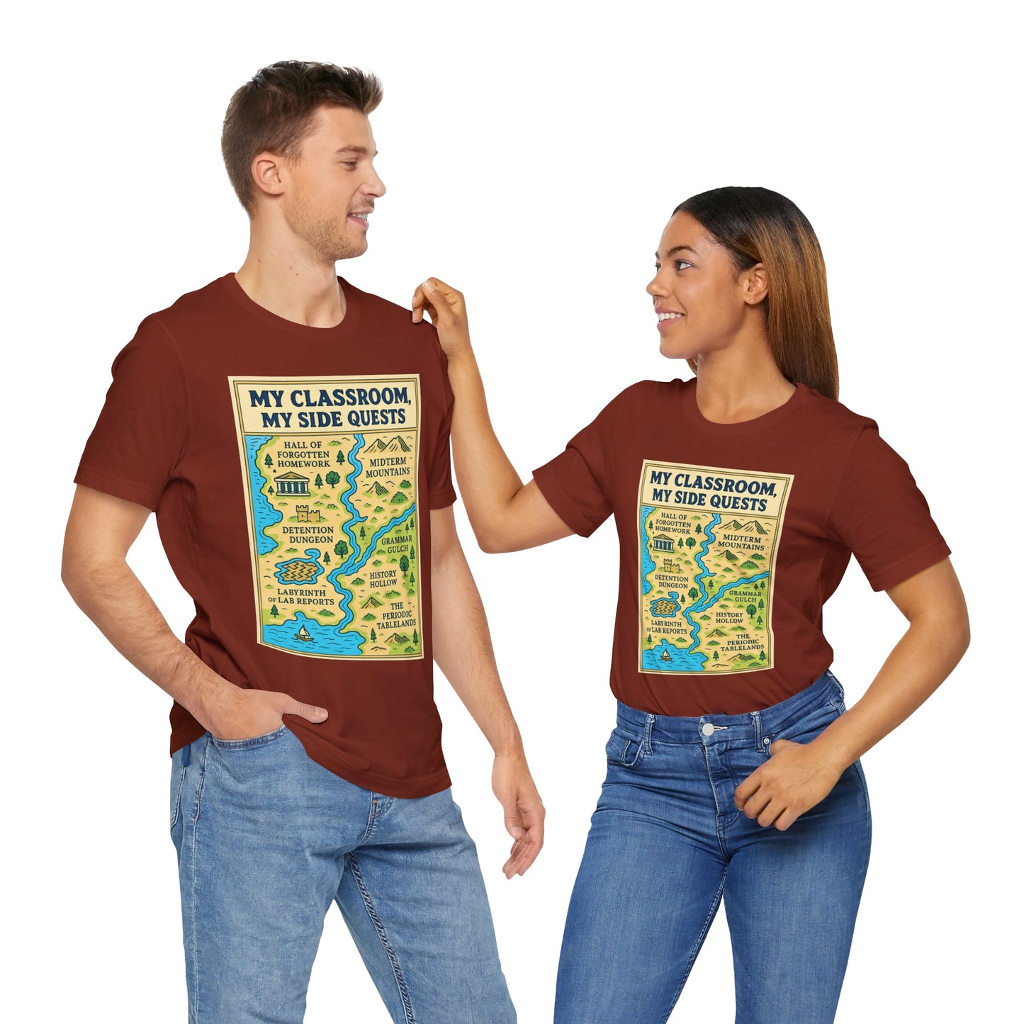 My Classroom, My Side Quests T-Shirt – RPG Map Tee for Teachers