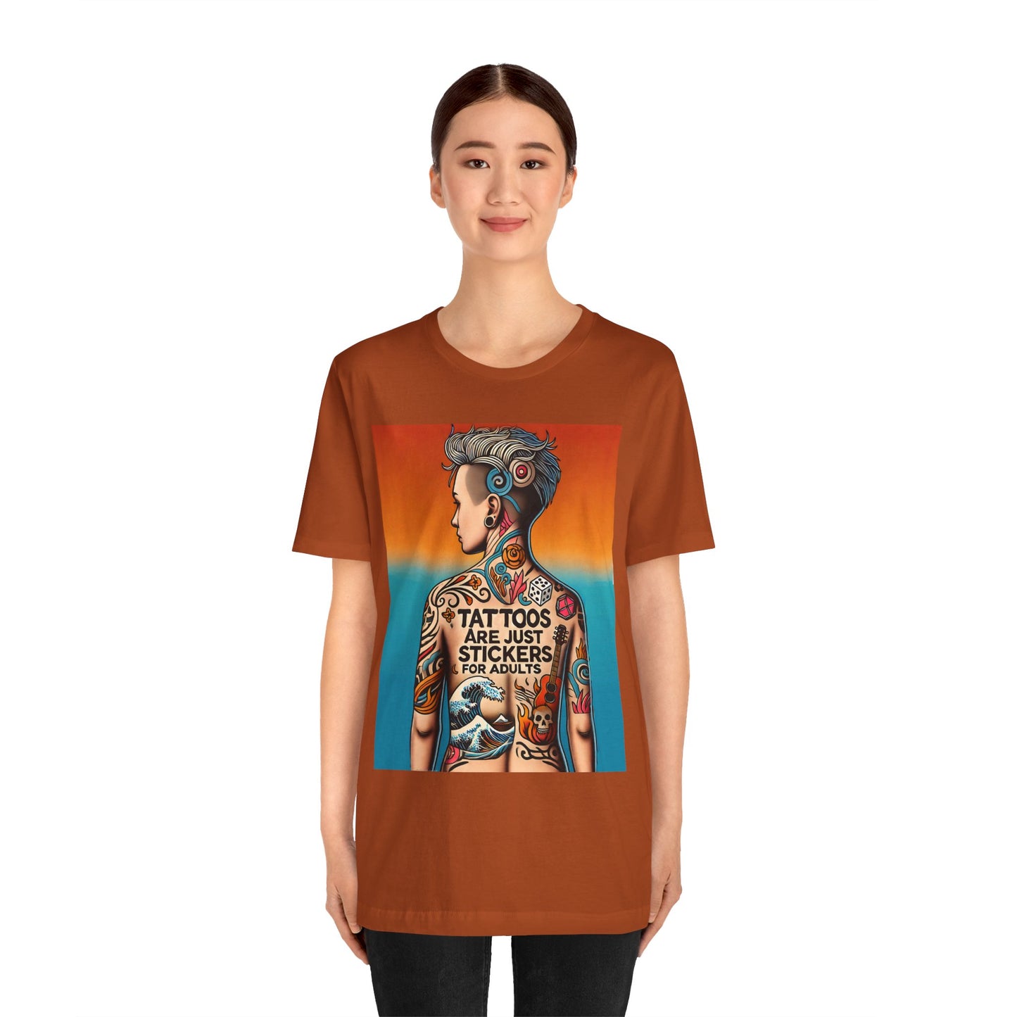 Tattoos Are Just Stickers for Adults T-Shirt – Funny Tattoo Lover Graphic Tee - WhimSpin - https://whimspin.com